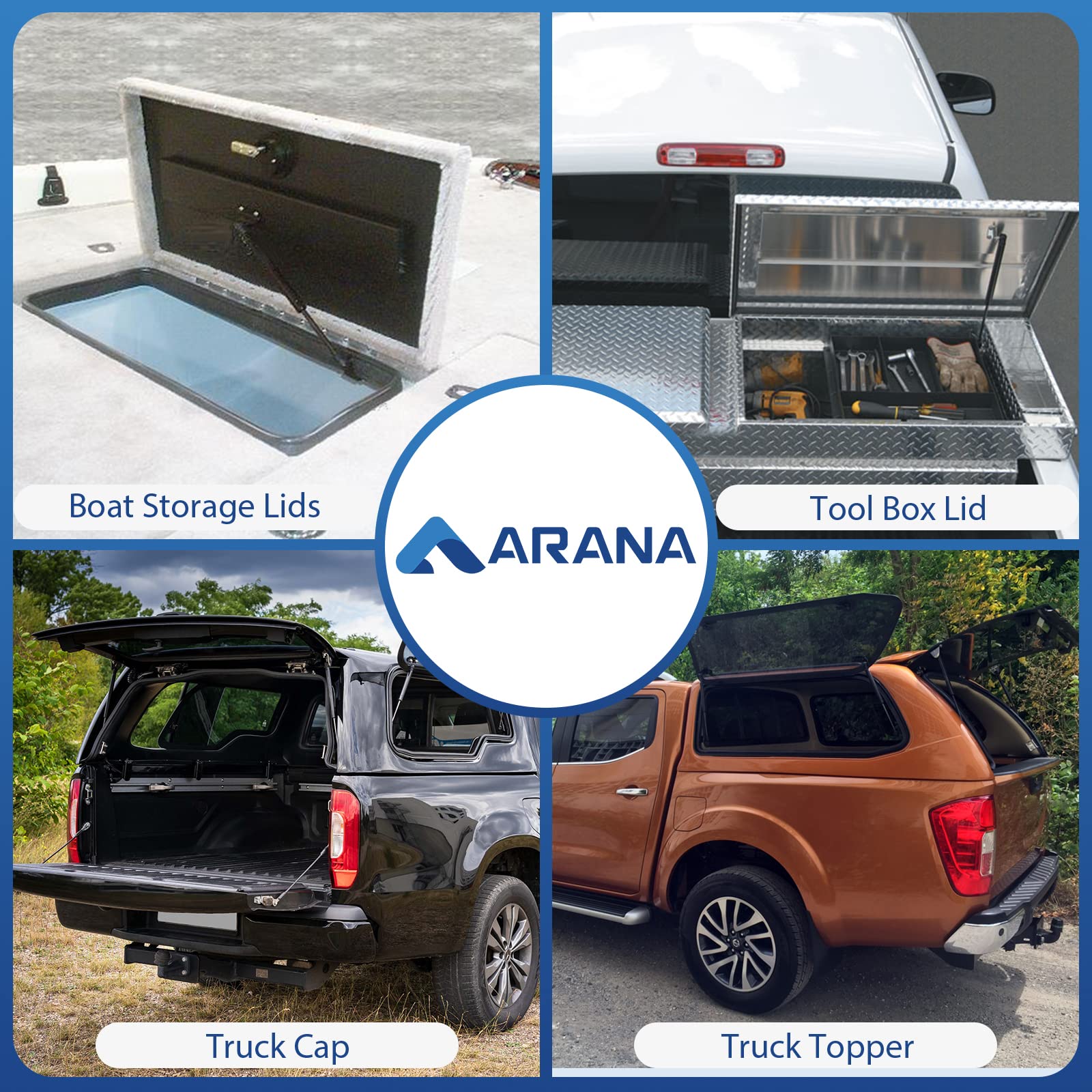 ARANA SX100P10 10 inch 10Lb/45N Gas Struts, 10lb Gas Strut Shock Spring Lift Support Props for Cabinet Door Box Lid Toolbox Lid