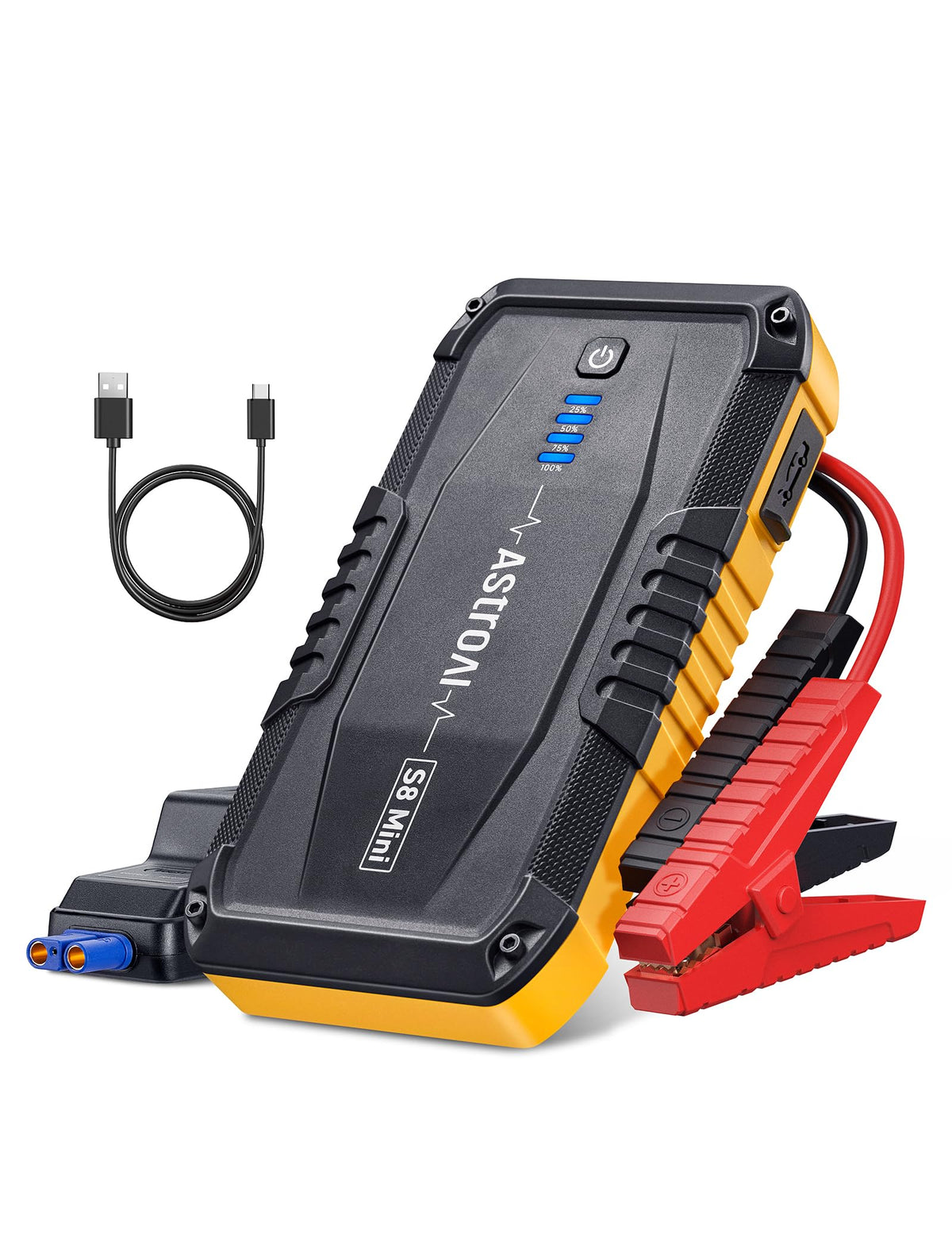 AstroAI S8 Mini Portable Car Battery Jump Starter, Genuine 1200A for Up to 6.0L Gas and 3.0L Diesel Engines, Rechargeable Jump B