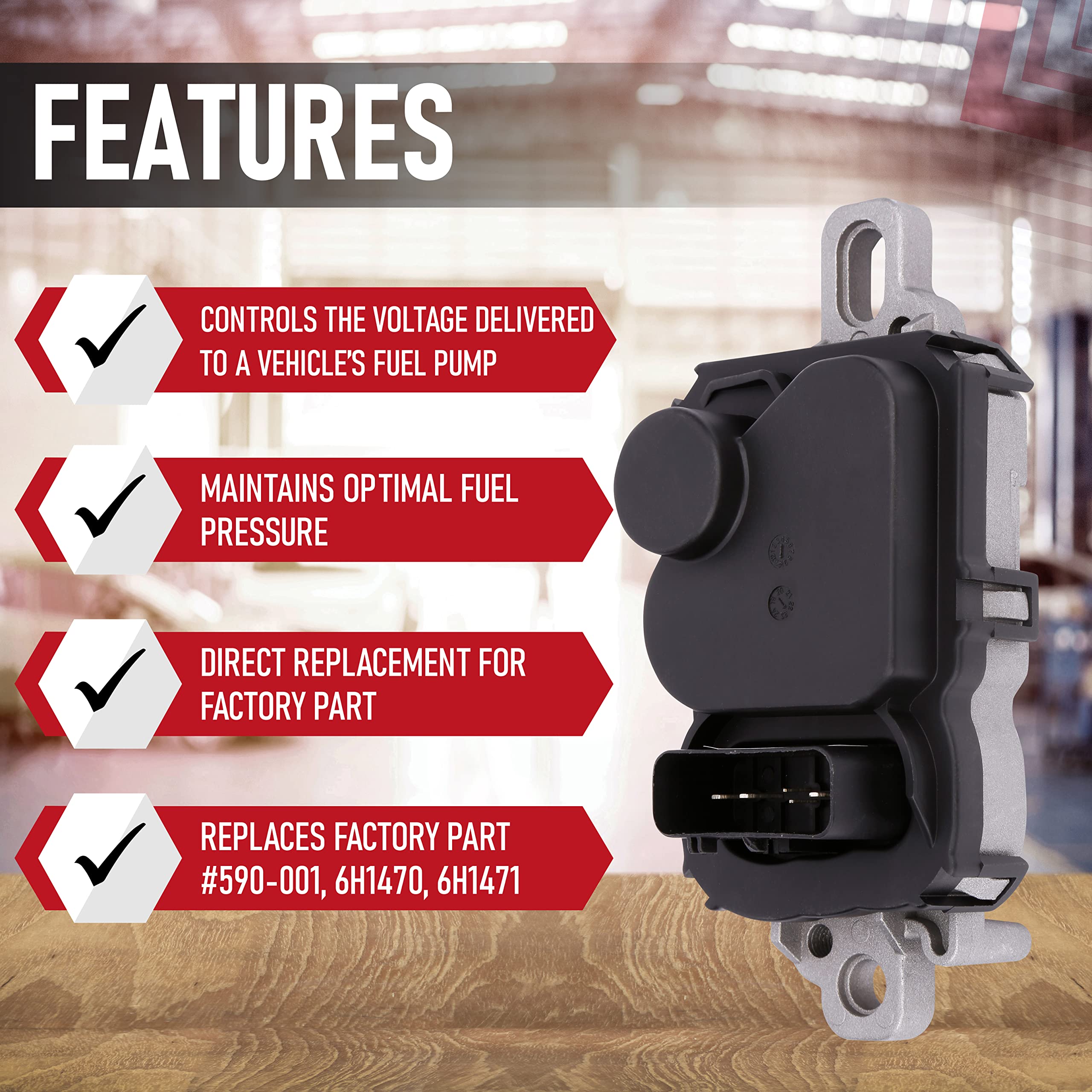 Fuel Pump Driver Module - FPDM - Replaces 590-001, 6H1470, 6H1471, 4C2A-9D372-BA, 5L8A9D370AA - Compatible Replacement for Ford,