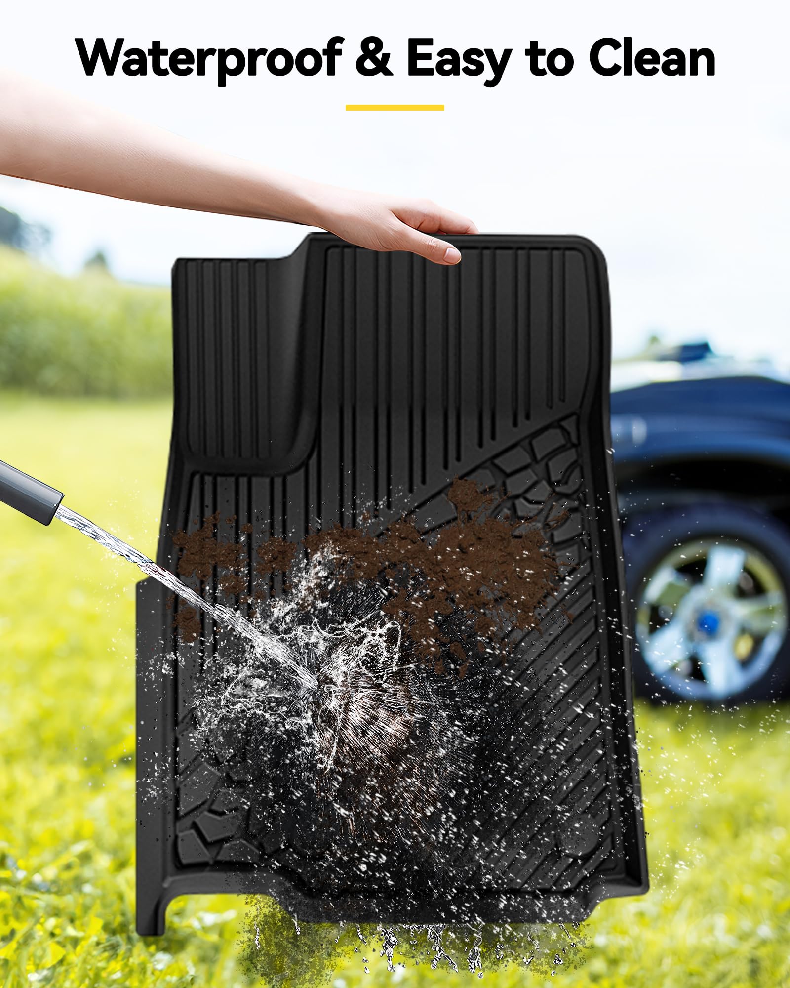 3W Floor Mats Fit For 2022-2025 Jeep Grand Cherokee (Non L Or Wk) Tpe All Weather Custom Fit Floor Liner 1St And 2Nd Row Full Se