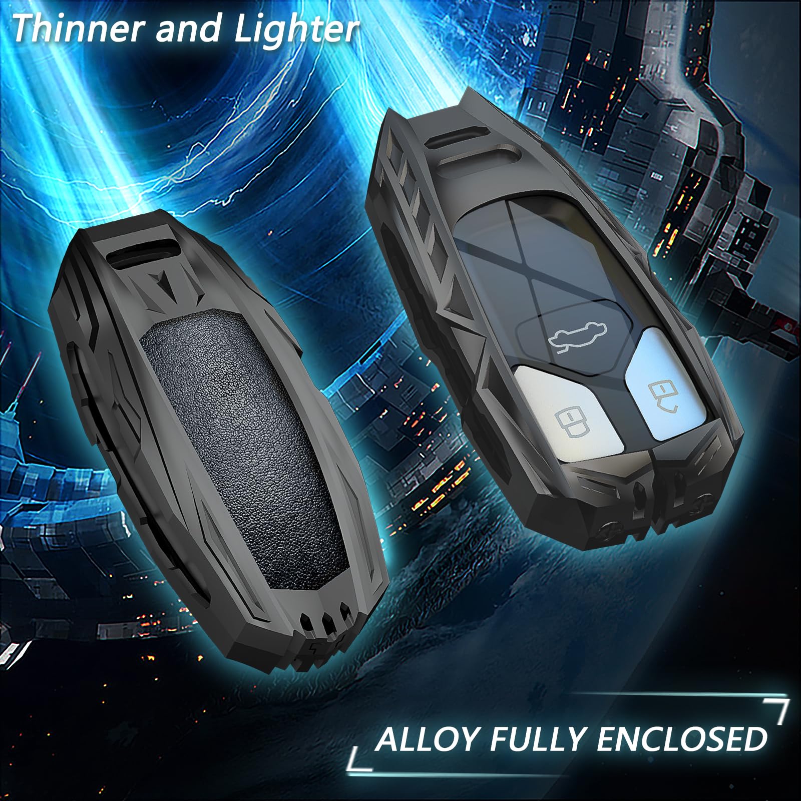 Ocezbiis for BMW Key Fob Cover,Keychain,Zinc Alloy Protection Car Key Case Compatible with 2 5 6 7 Series X1 X2 X3 X5 X6 X7 Hold