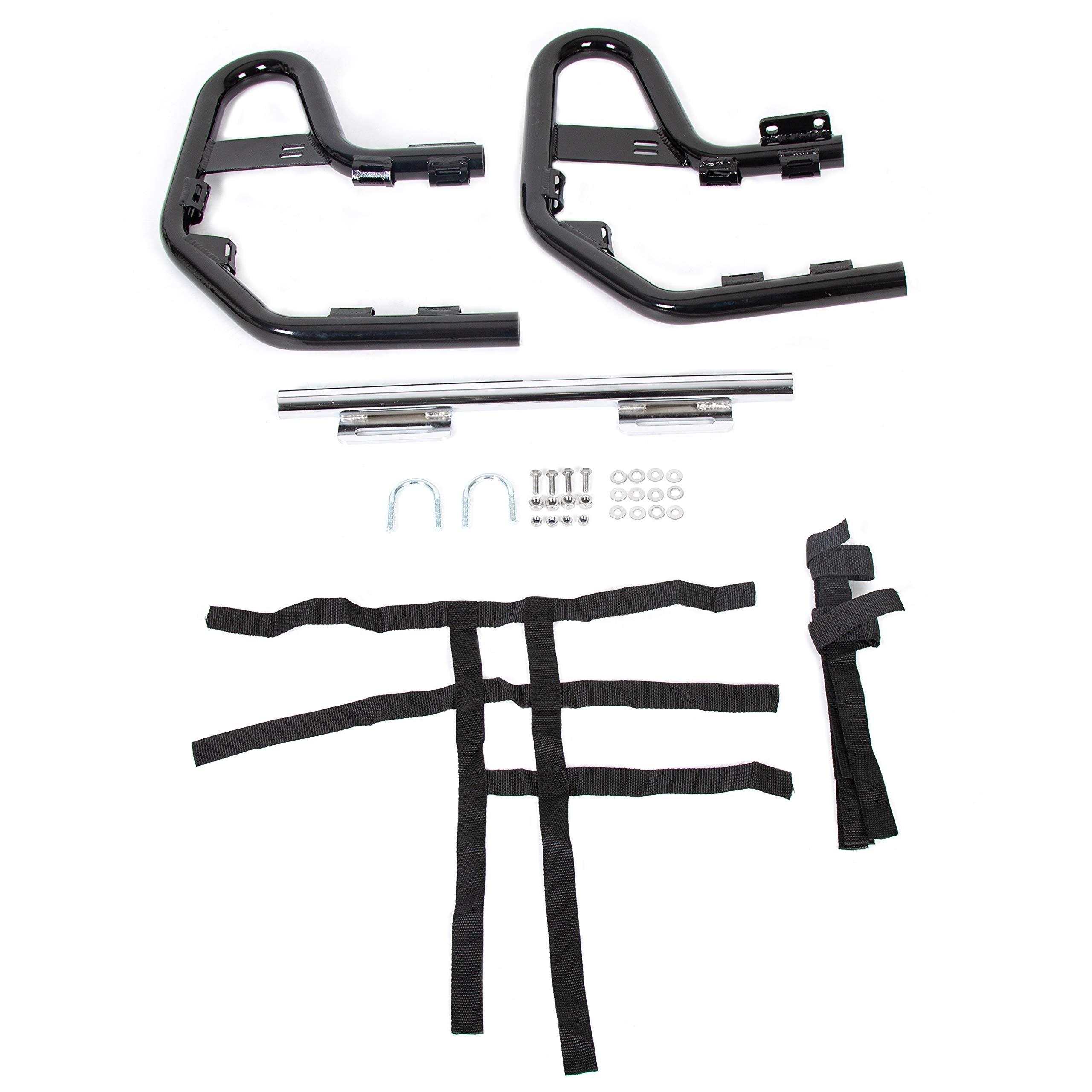 Black Nerf Bars W/Nets Guards Rack Compatible With 2001-2019 Honda Trx250X Sportrax 250