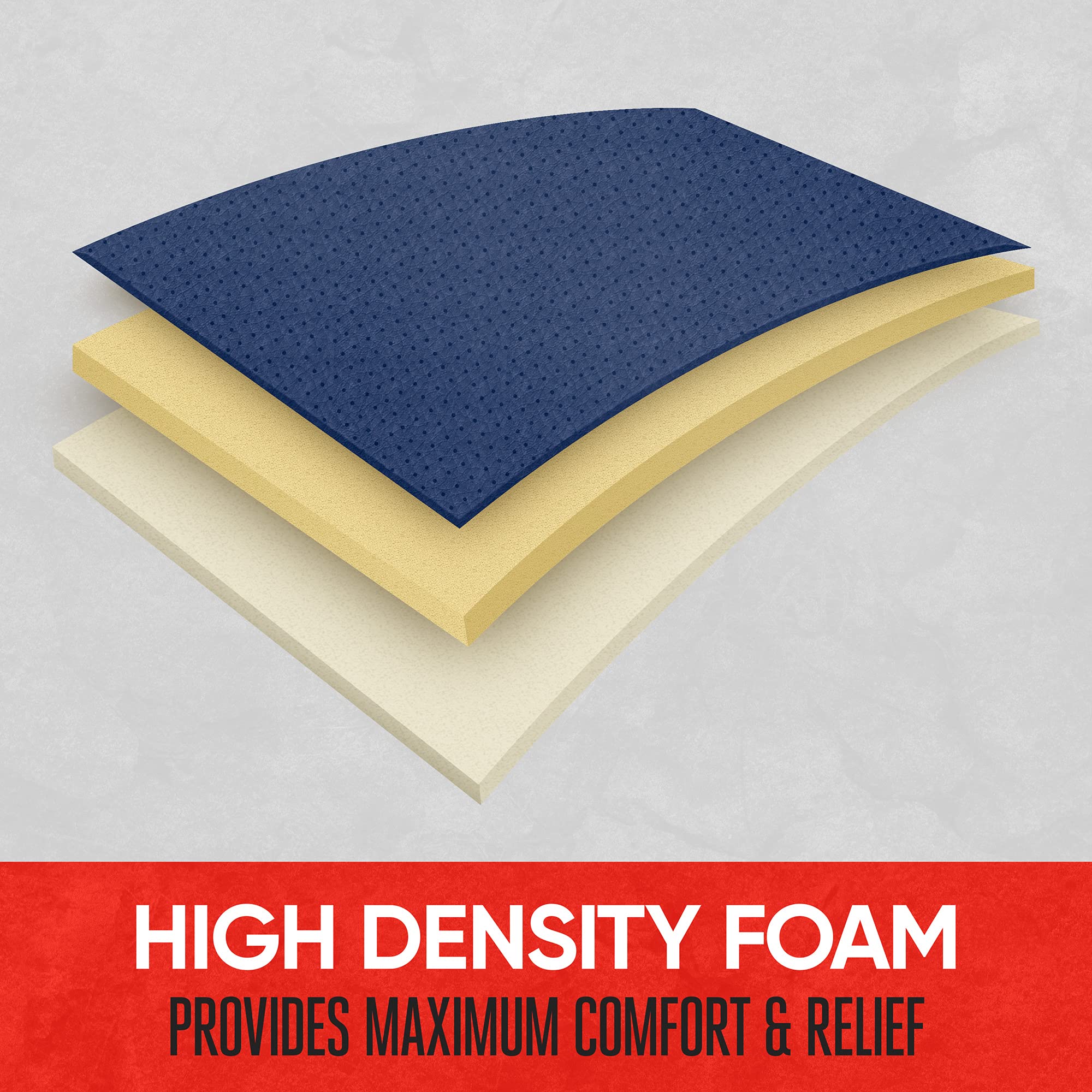 Motor Trend Seat Cover For Cars Trucks Suv, Faux Leather Rear Bench Blue Padded Car Seat Cover With Storage Pockets, Premium Int