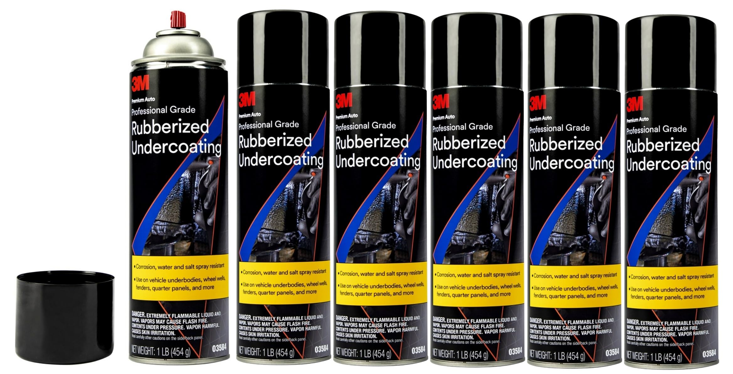 3M 3584 Professional Grade Rubberized Undercoating 6 16Oz Cans