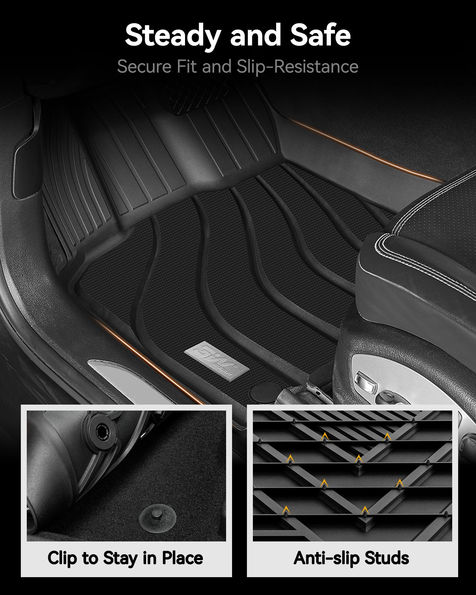 3W  Floor  Mats  Compatible For  Porsche Macan 2014-2024 Tpe  All  Weather  Custom  Fit  Floor  Liner  For  Porsche Macan 1St  A