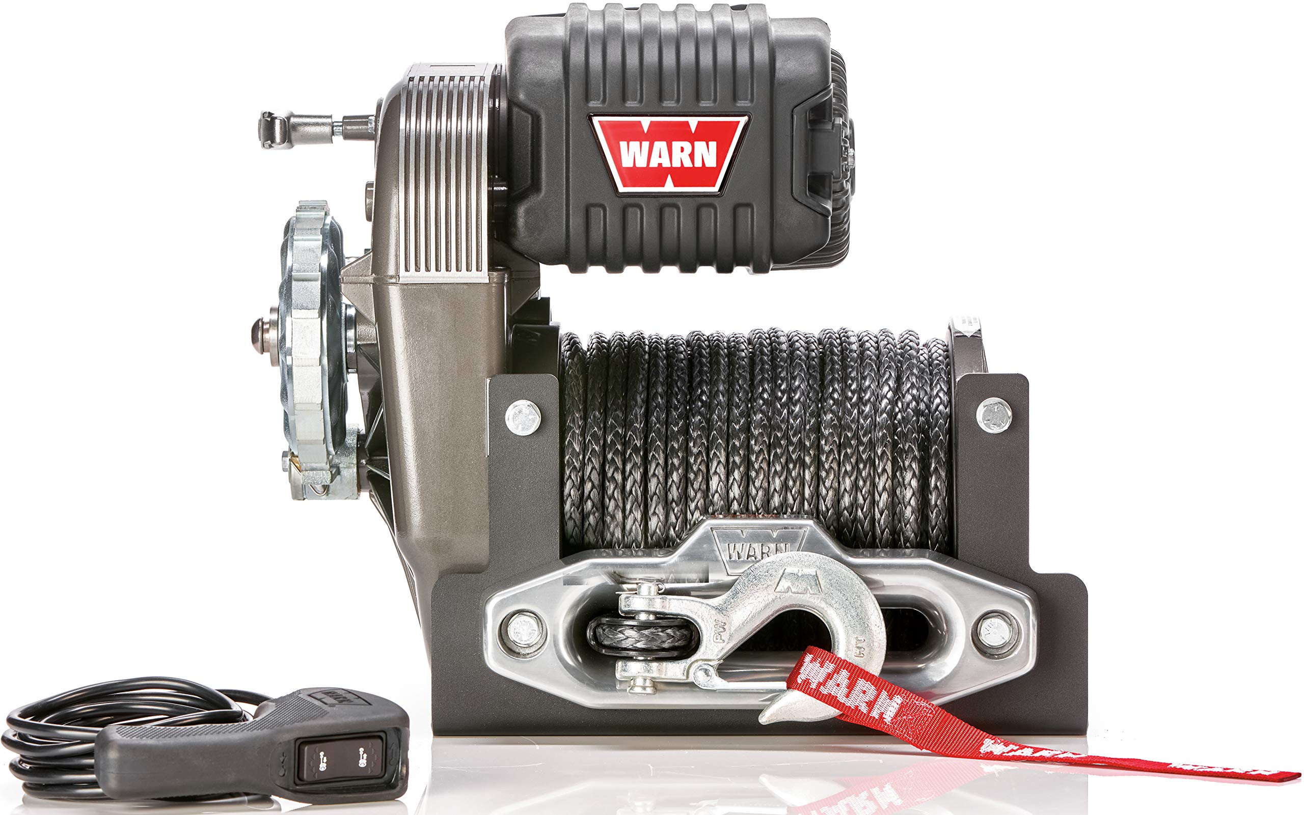 WARN 106175 M8274-S Winch with Spydura Synthetic Cable Rope: 3/8 Diameter x 150 Length, 5 Ton (10,000 lb) Pulling Capacity, Gra