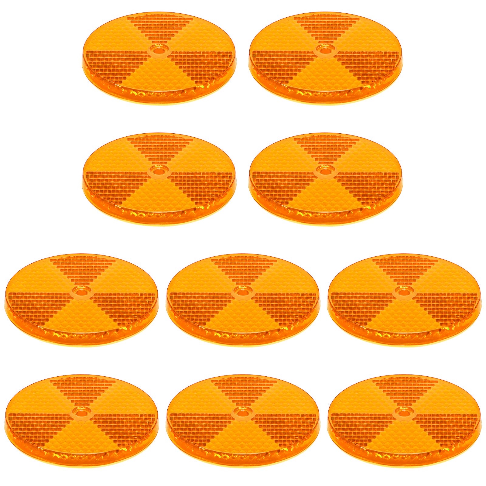 10 Pack Front Round Reflector For Driveway Fence Gate Posts Trailers Safety Automobiles Boats Mailboxes Reflector With Center Mo