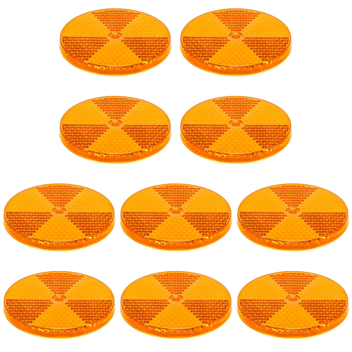 10 Pack Front Round Reflector For Driveway Fence Gate Posts Trailers Safety Automobiles Boats Mailboxes Reflector With Center Mo