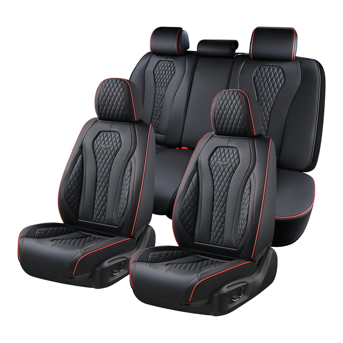 Coverado Car Seat Covers Full Set, Black Seat Covers, Waterproof Car Seat Cover, Car Seat Cushion, Car Seat Covers Front Seats B