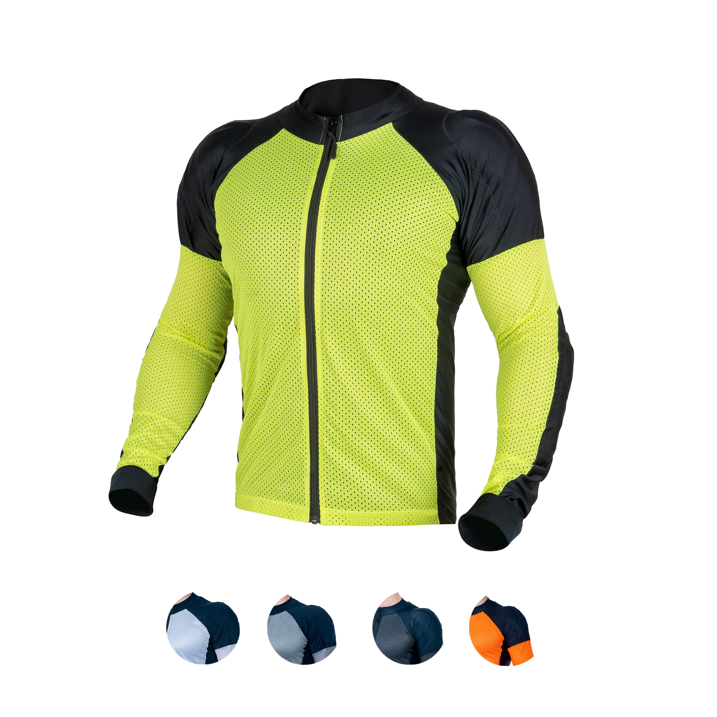 WICKED STOCK Motorcycle Armor Mesh Shirt - Men's Summer Motorcycle Shirt (Yellow, Small)