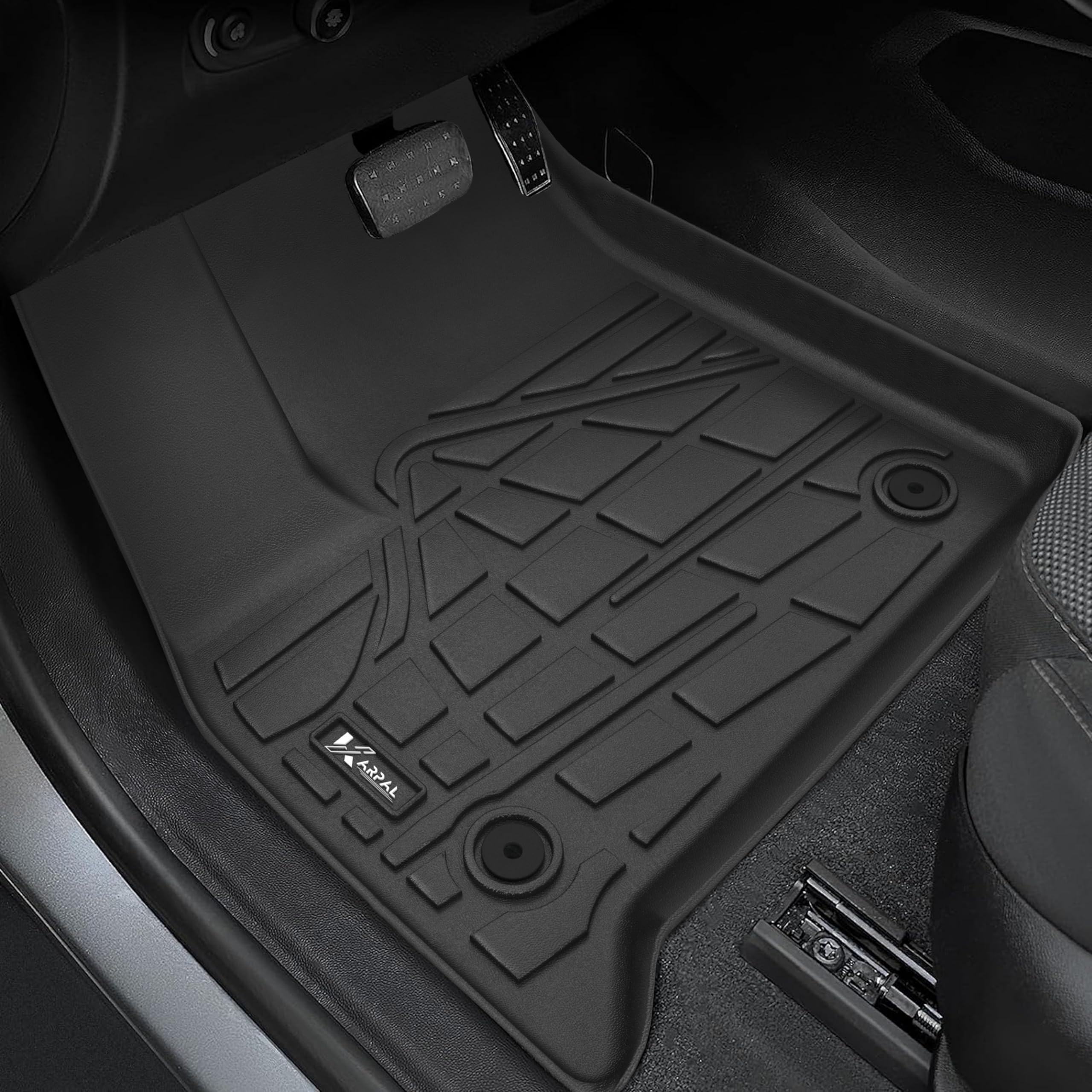 Karpal Floor Mats Fit For 2018-2024 Chevrolet Traverse 7 Seats With 2Nd Row Bucket Seats, Tpe Rubber All-Weather Protection Heav
