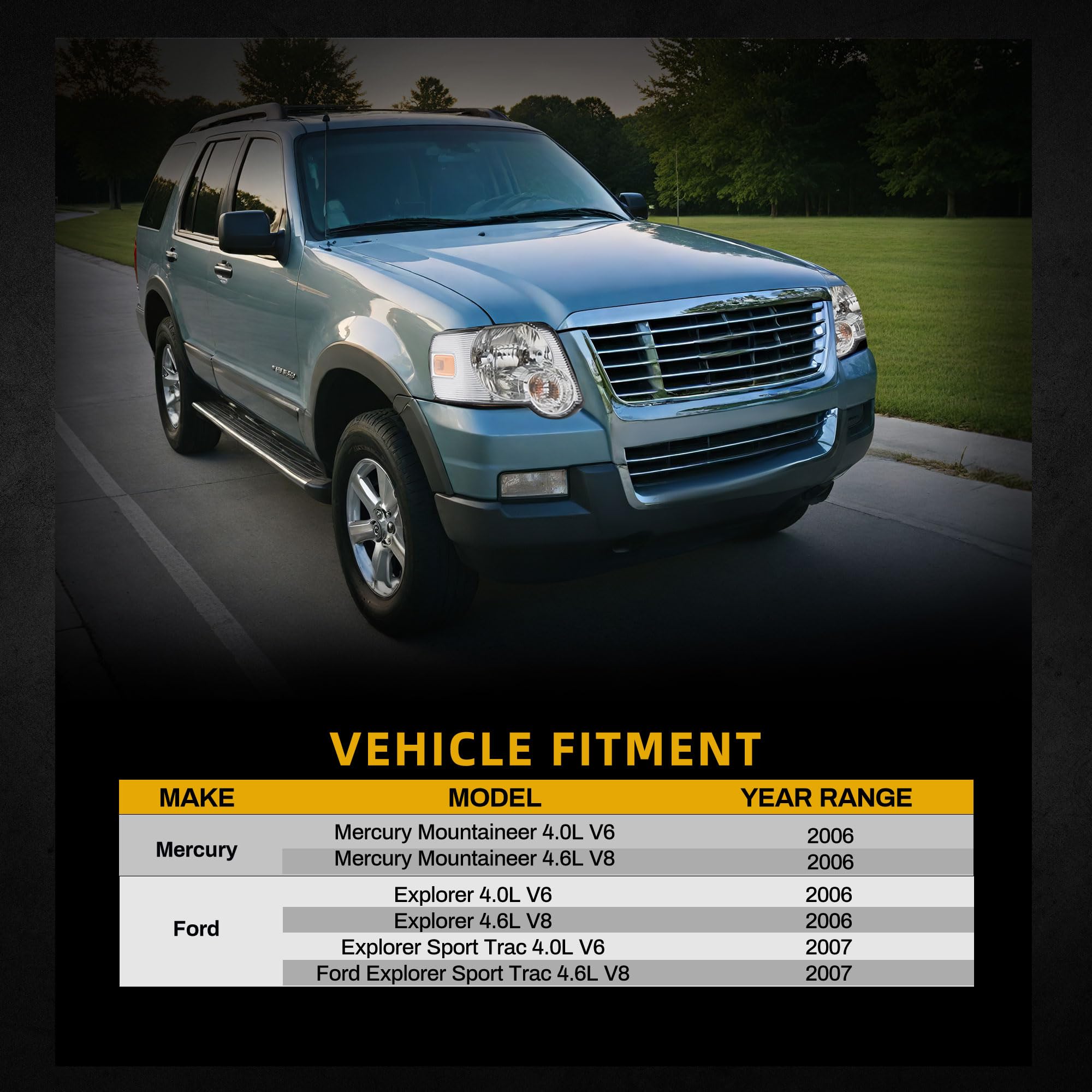 Dwvo Radiator Complete Radiator Compatible With 2006 Ford Explorer 2007 Explorer Sport Trac 2006 Mercury Mountaineer 4.0L V6 4.6