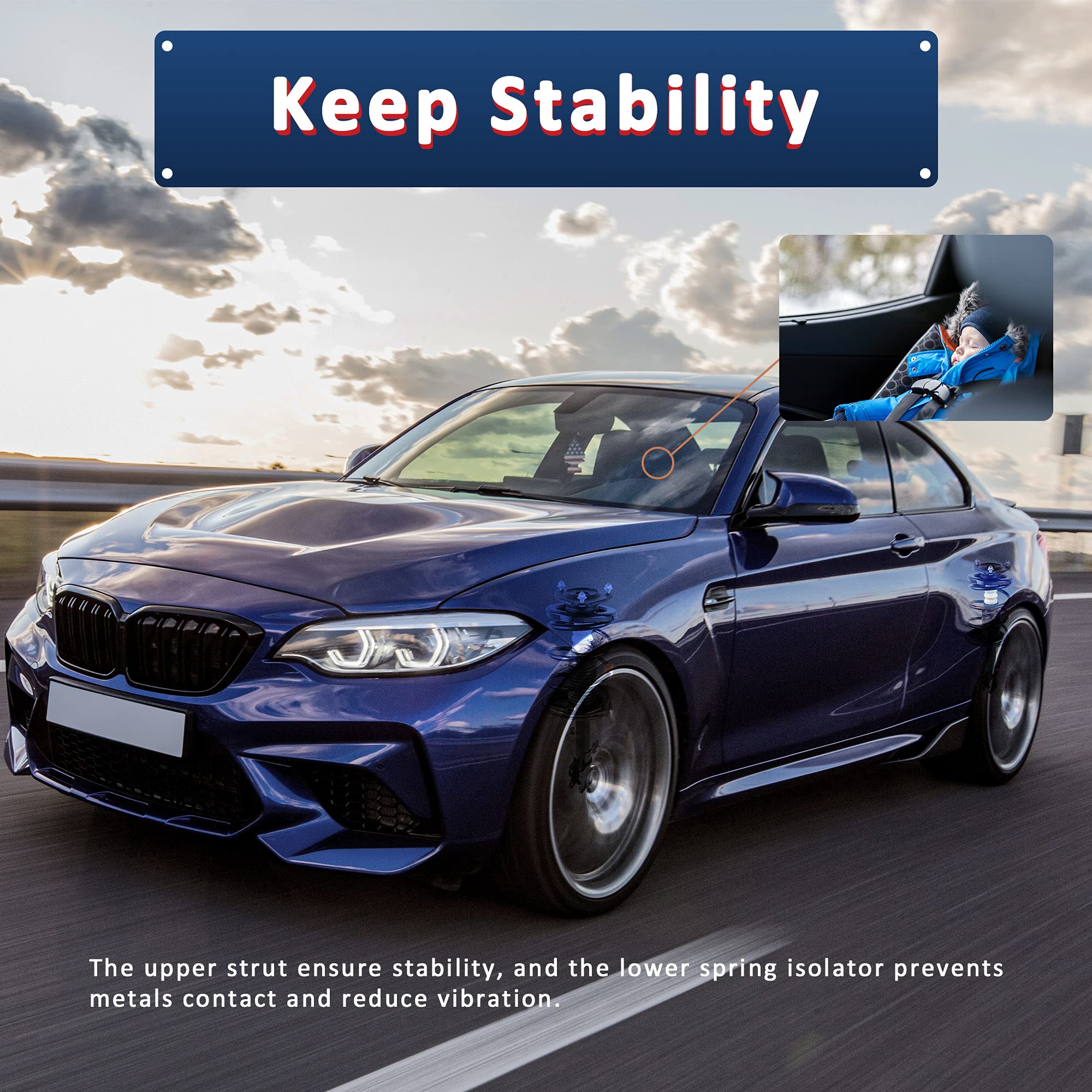 Mostplus Front Complete Strut Shock Assemblies Coil Spring 1333375L 1333375R Compatible With 2012-2017 Toyota Camry Se (Set Of 2