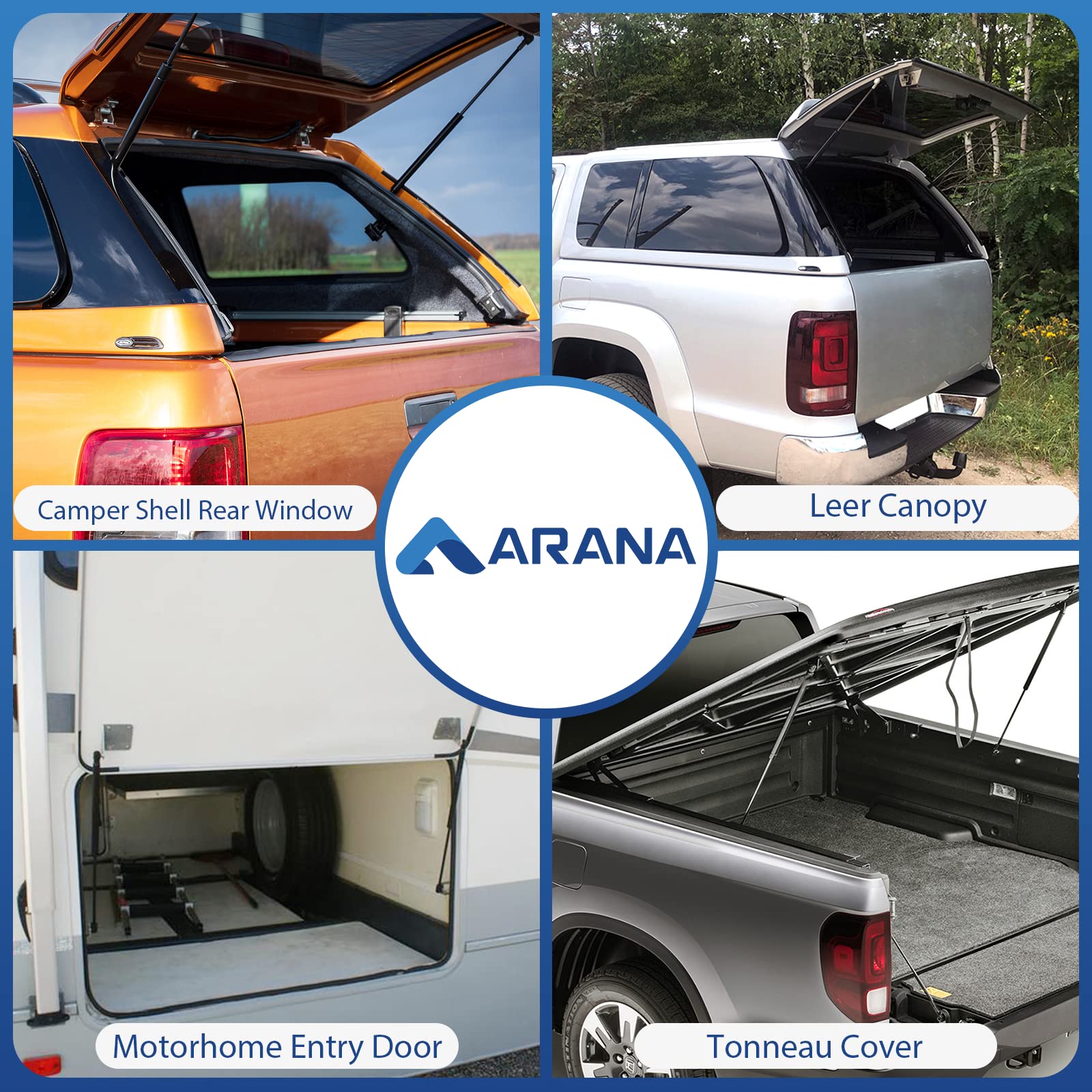 Arana C1620652 23 Inch 40Lb Gas Struts Prop Springs Shocks 23'' Se230P40 Replacement Lift Supports For Tonneau Cover Leer Canopy