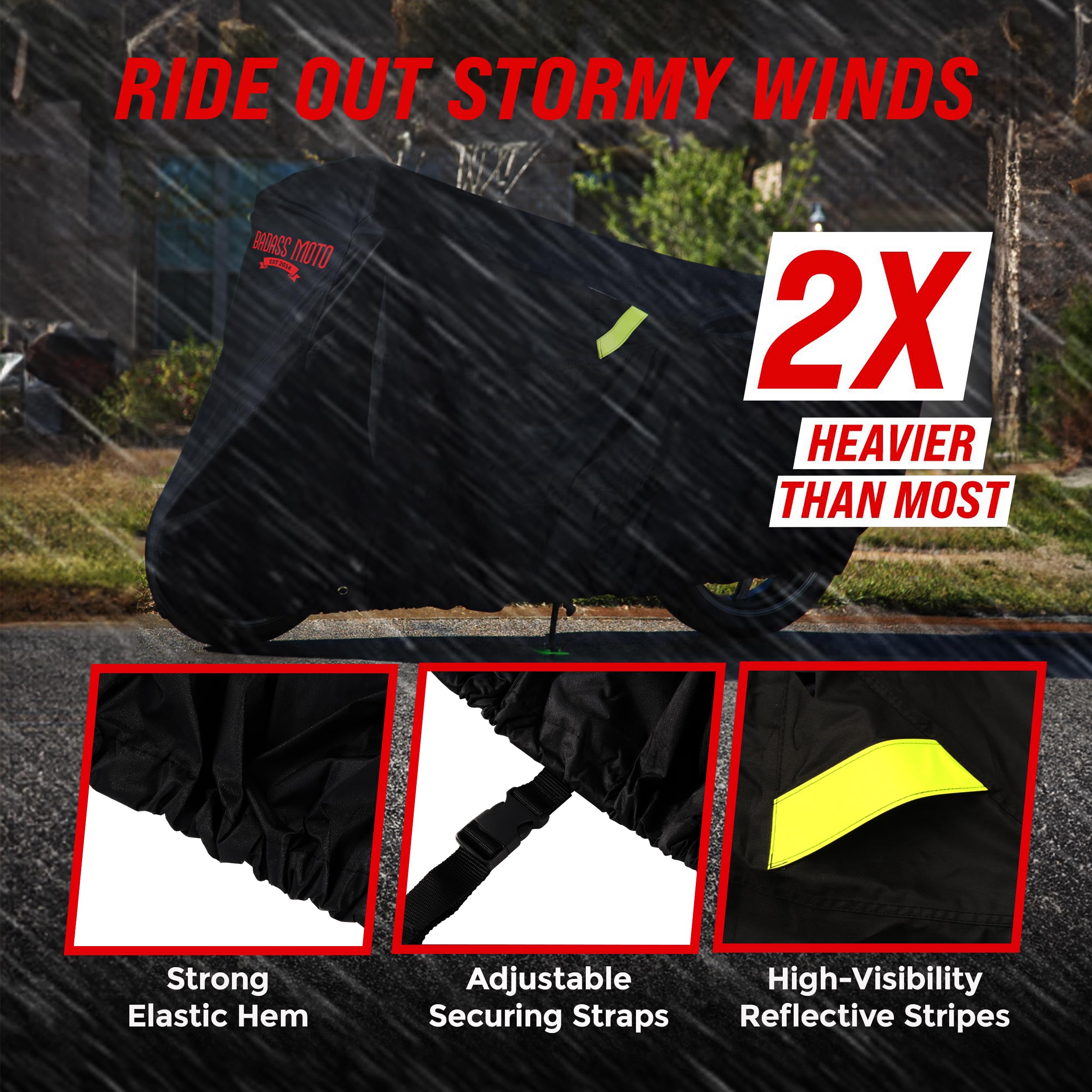 Badass Moto Ultimate Large Adventure Motorcycle Cover Waterproof Outdoor Adjusts to Top Case Motorcycle Sun Cover For Honda Afri