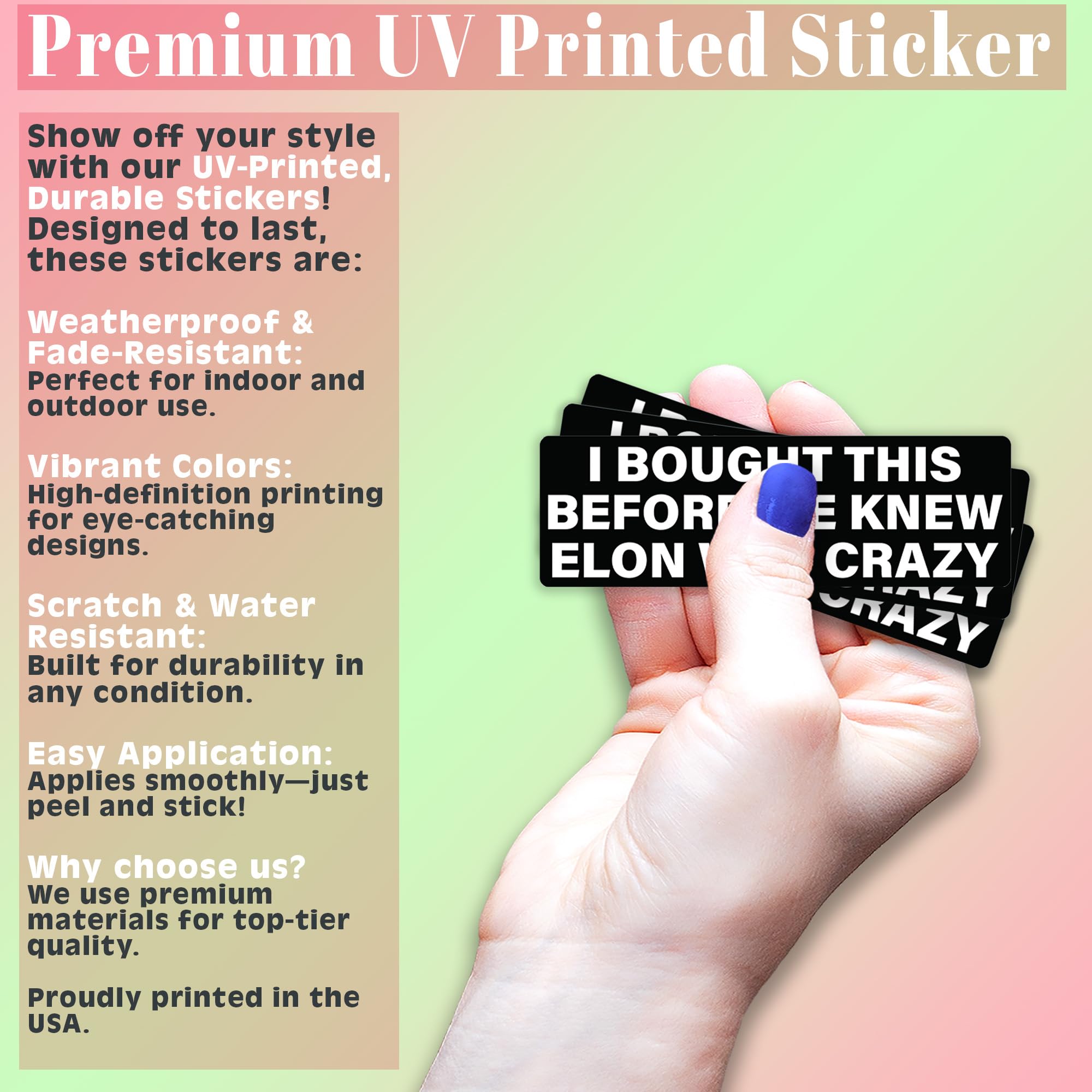 KCD Funny Vinyl Sticker Decal 3-Pack, Waterproof for Cars & Laptops, 5x1.5 Inches, Black and White, Model KCD4068