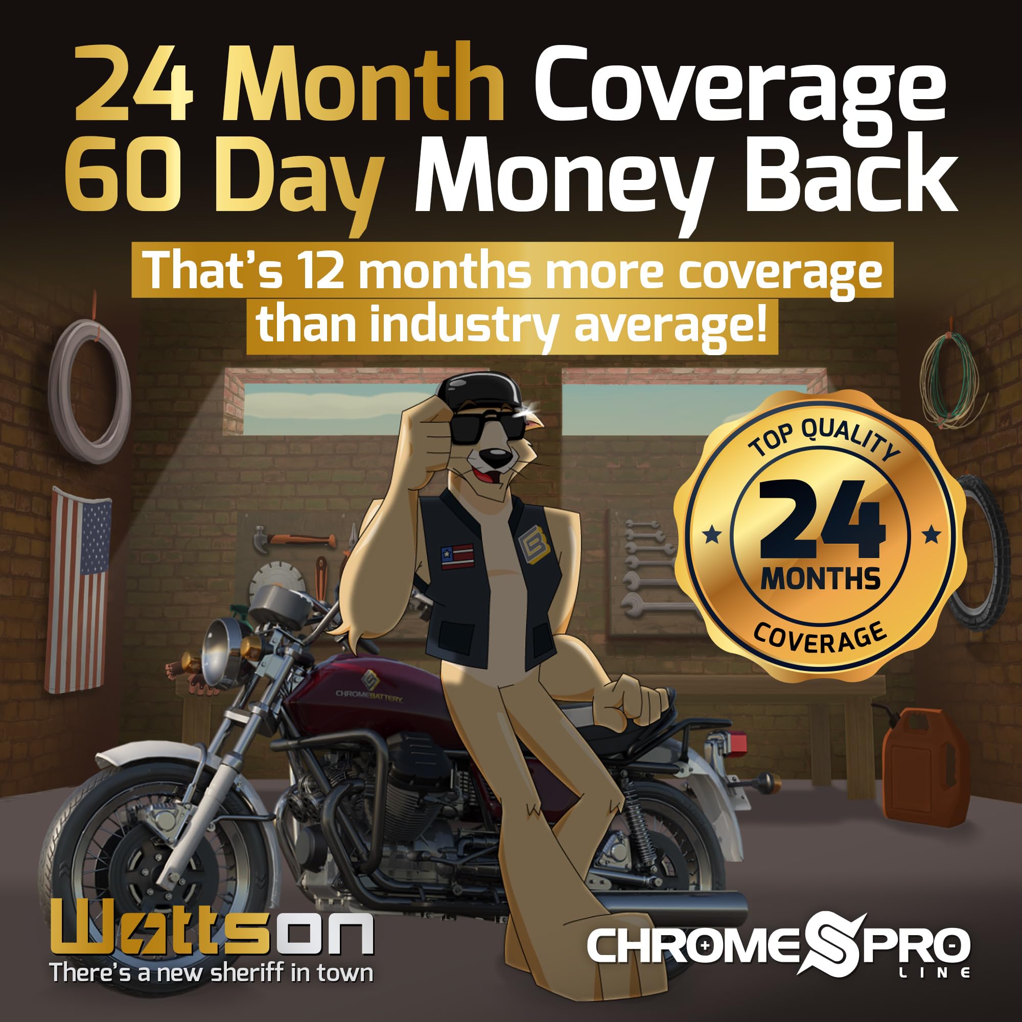 Chrome S Pro 12-Bs Maintenance-Free 12V 11Ah Battery Replacement For Atv, Motorcycle, Jet Skis, Scooter, Utv, And More - Nut And