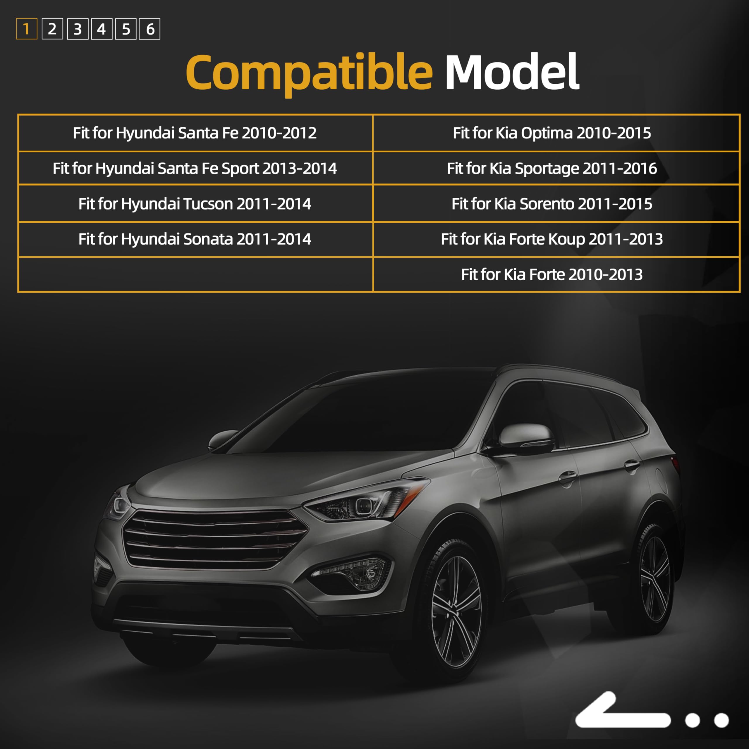 Belt Tensioner & Idler Pulley Serpentine Belt Kit Fit for Hyundai, for Kia 2011-2015 2.0L 2.4L # 6PK2125, 252122G760, 2528125000