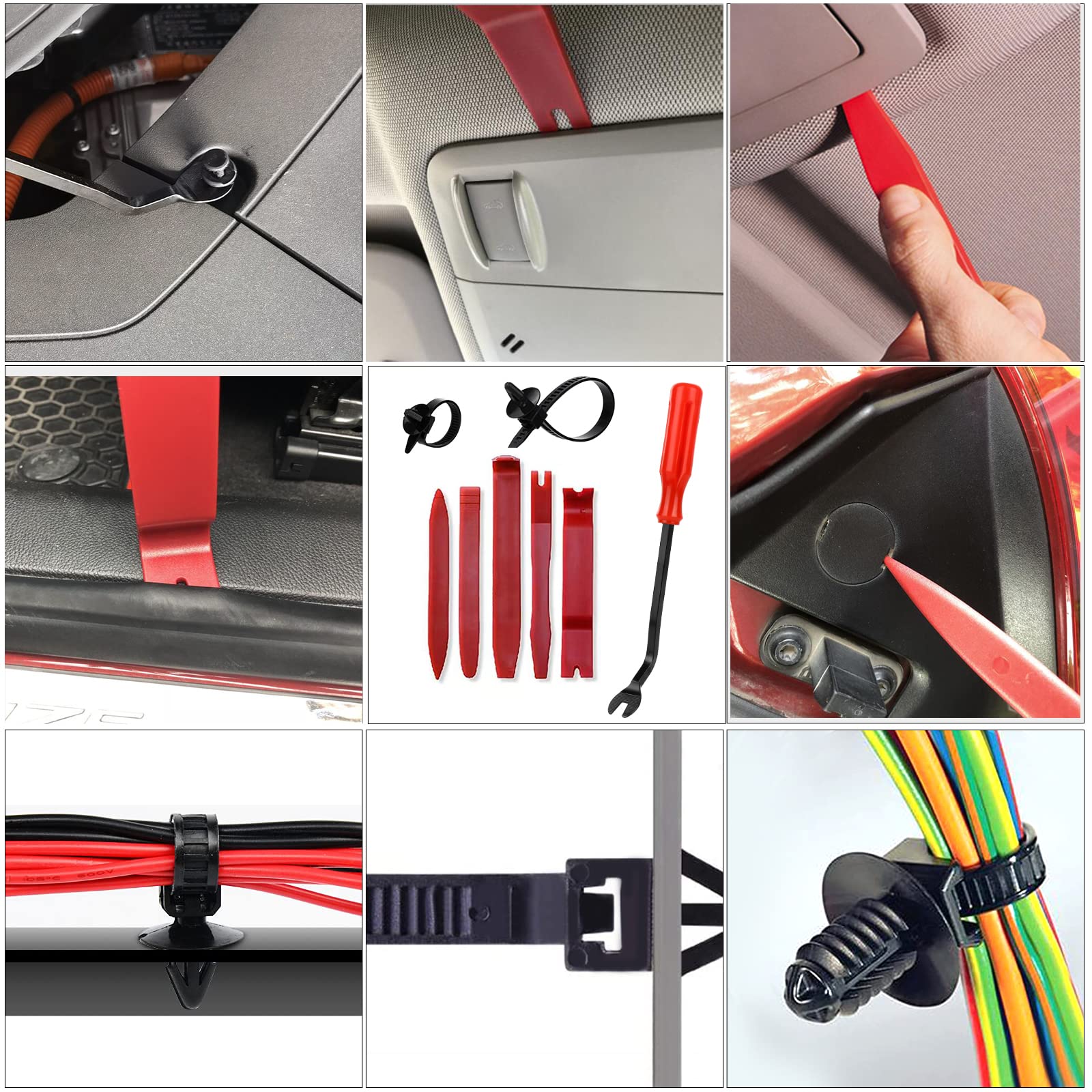 910Pcs Car Push Retainer Clips Plastic Fasteners Kit With 27 Most Popular Size Nylon Bumper Fender Panel Clips Push Pin Rivets F