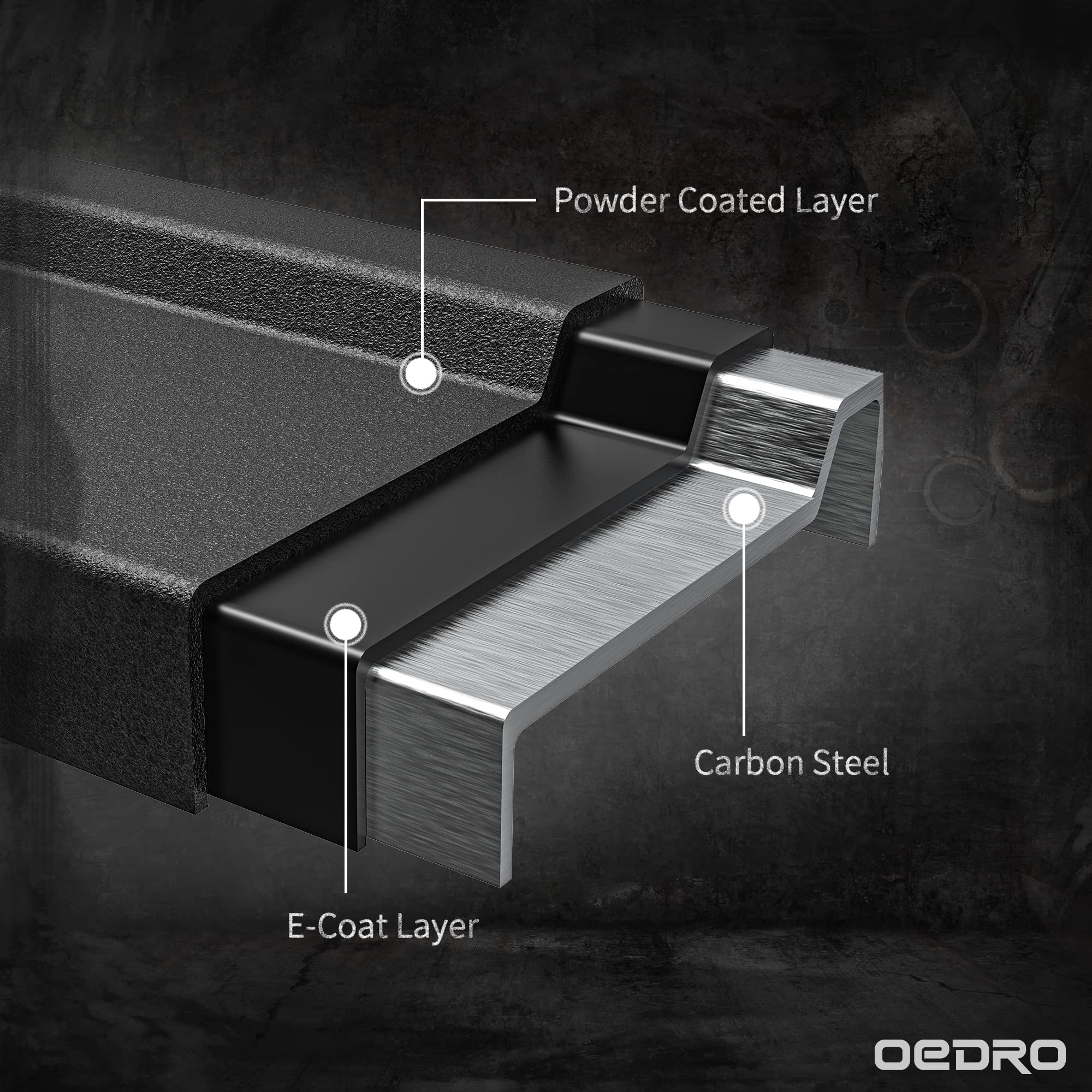 Oedro 6.5' Running Boards Compatible With 2019-2024 Chevy Silverado/Gmc Sierra 1500 Crew Cab; 2020-2024 Silverado/Sierra 2500Hd 3500Hd, Steel Side Steps Nerf Bars Rails (Excl. 2019 1500 Ld)