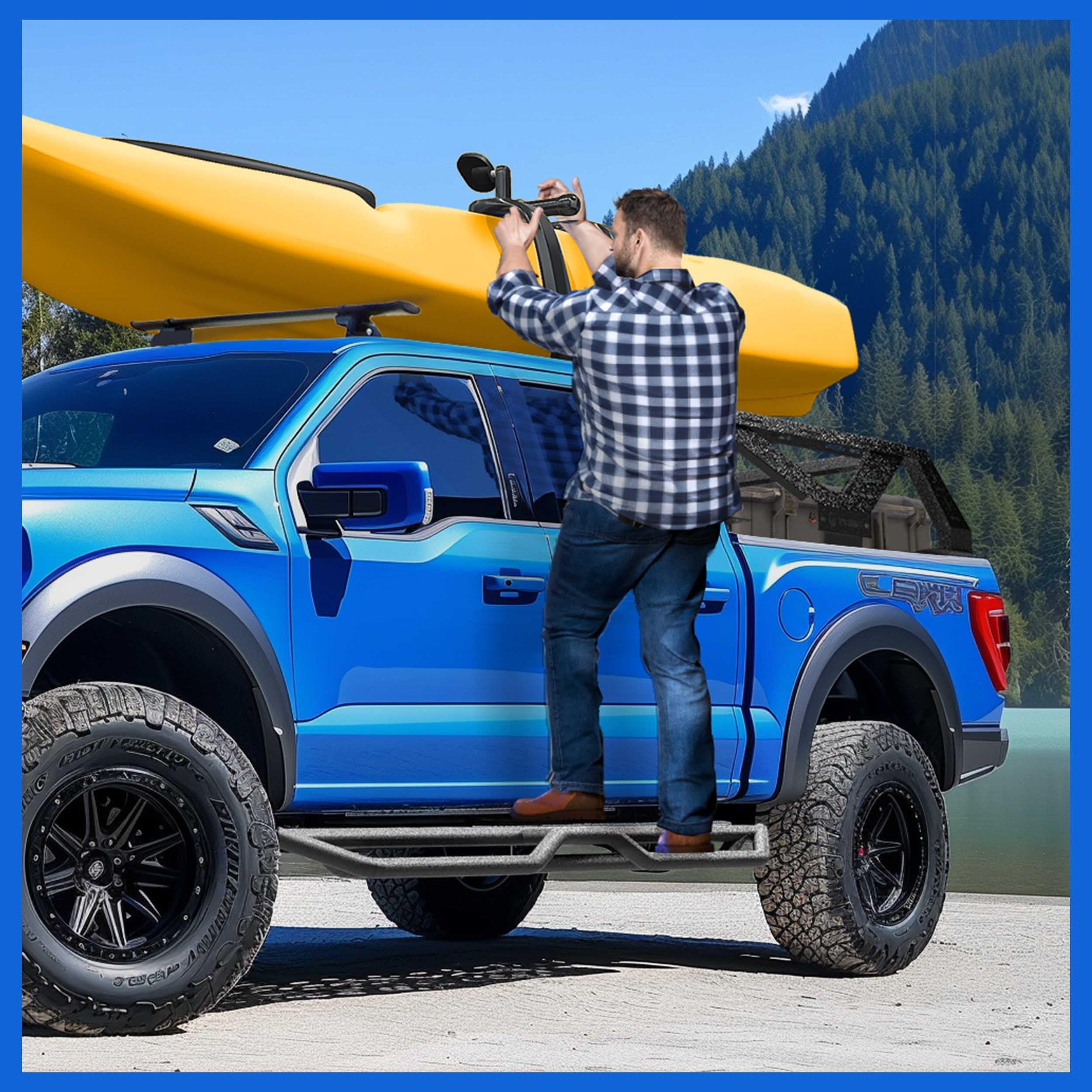 Tyger Auto Trax Side Steps Compatible With 2007-2018 Jeep Wrangler Jk 4-Door (Exclude Jl) | Tg-Tx7J27608 | Textured Black Drop S