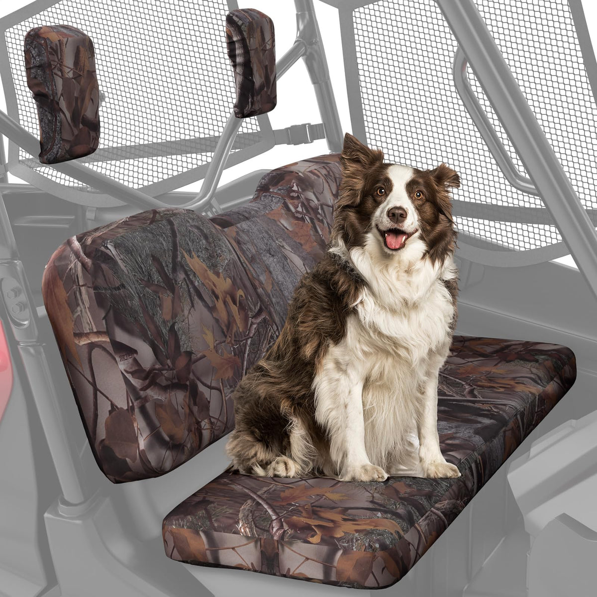 Kemimoto Seat Cover, Blend With Natural Surroundings Print, Compatible With Pioneer 1000, Pioneer 1000-5 Front Seat Only, Pionee