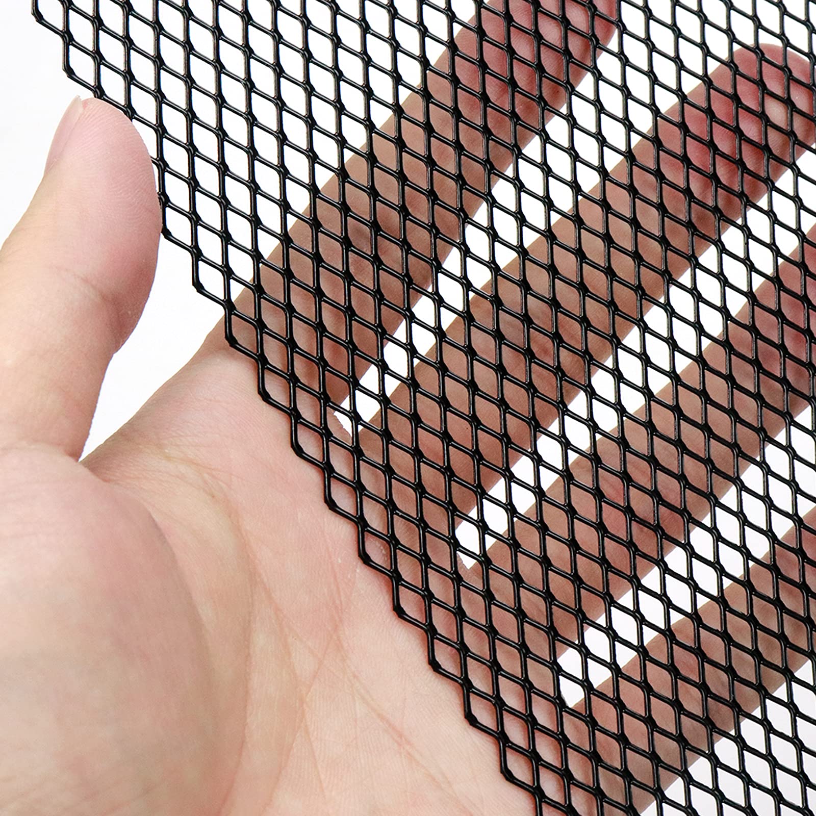 Modengzhe 40 X 13 Inch Car Grill Mesh Sheet, Silver Colored Aluminum Alloy Multifunctional Grille Mesh Roll, 11 X 25 Mm Hexagon-
