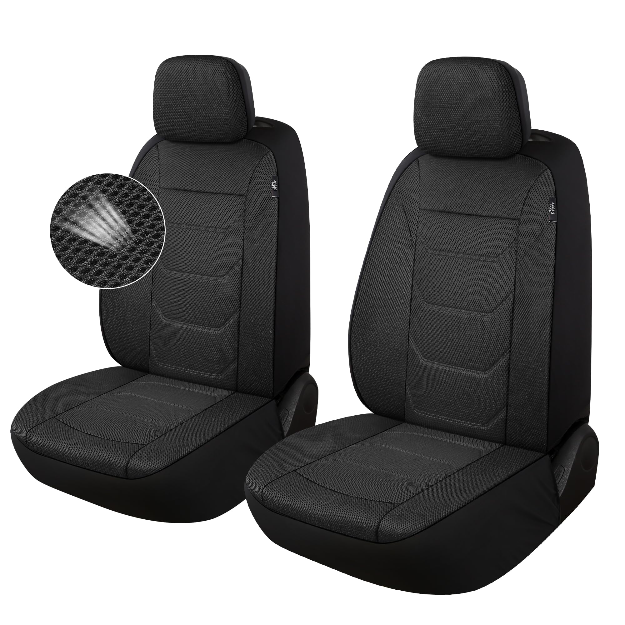 Pariiaotin 3D Air Mesh Car Seat Covers Front Sets Washable and Breathable Premium Cloth Automotive Vehicle Seat Covers for Cars 