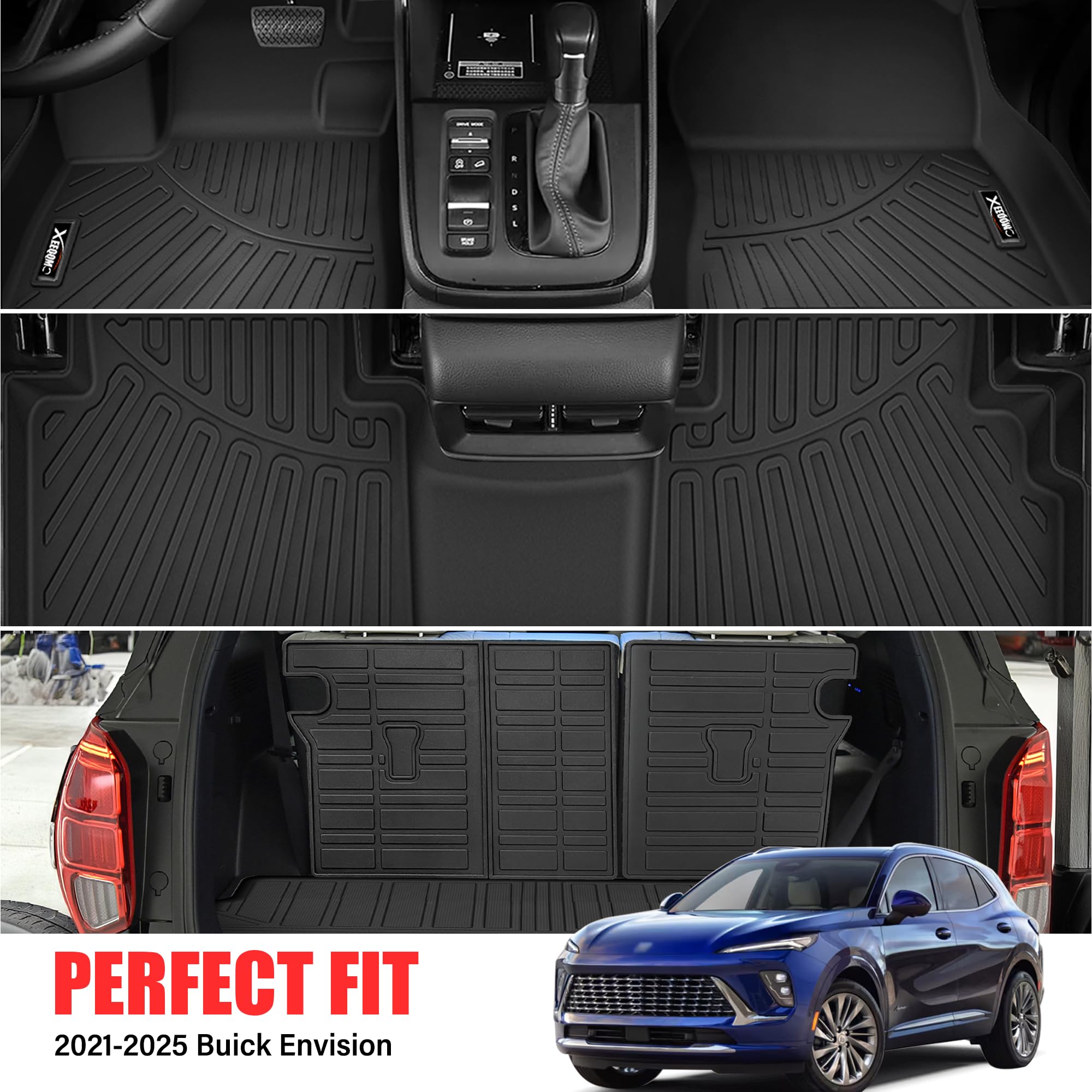 Floor Mats For 2021-2024 2025 Buick Envision With Cargo Liner All Weather Tpe Protection Floor Liners Full Set With Trunk Mat Fo