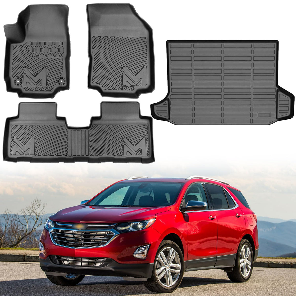 Tpe Automotive Floor Mats & Cargo Liner Custom For 2018-2024 Chevy Equinox (Not For Ev) & Gmc Terrain, All Weather Cover Protect
