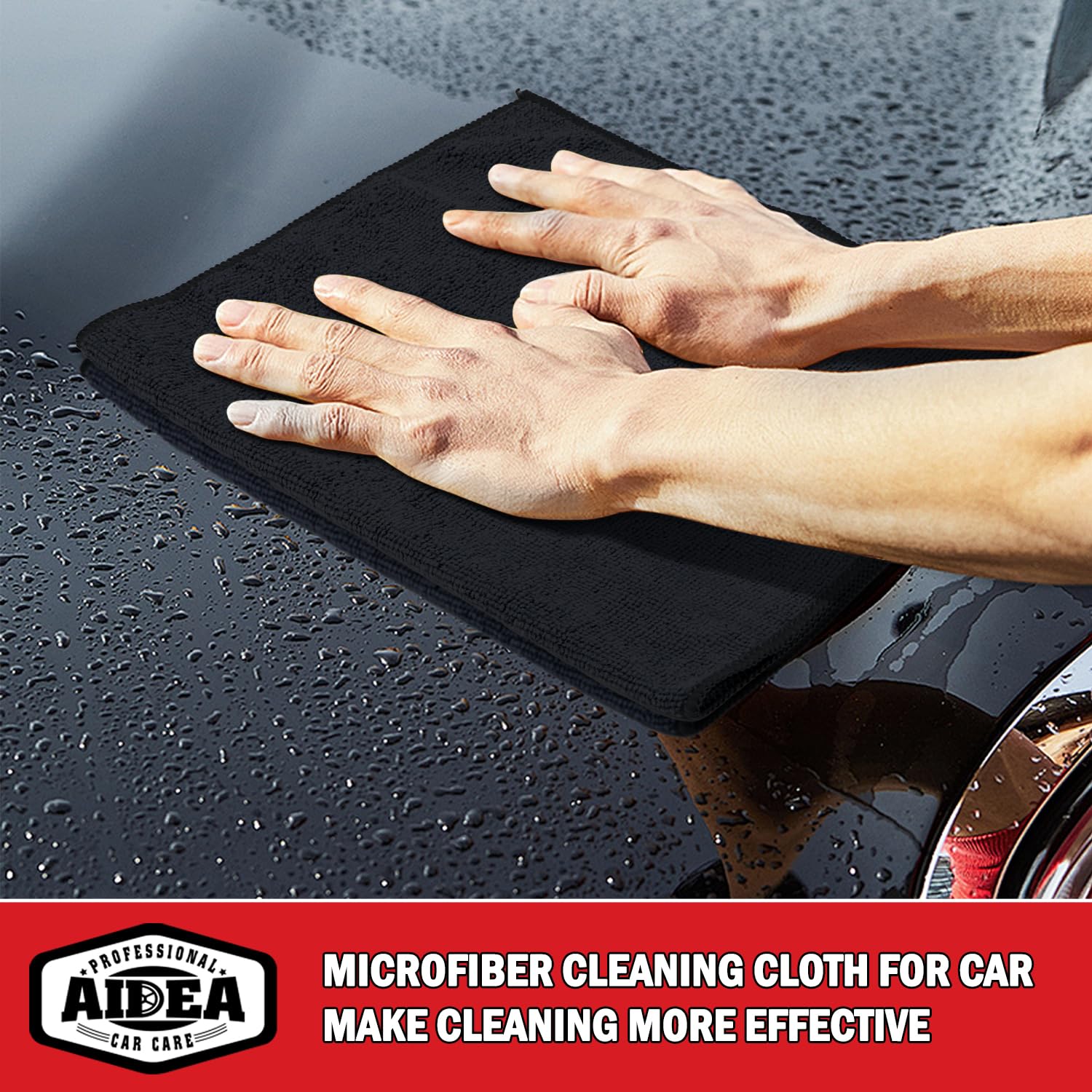 Aidea Microfiber Cleaning Cloth 24 Pack, 12Inx16In Microfiber Towel For Cars, Soft & Absorbent Microfiber Towels, Lint Free Clea