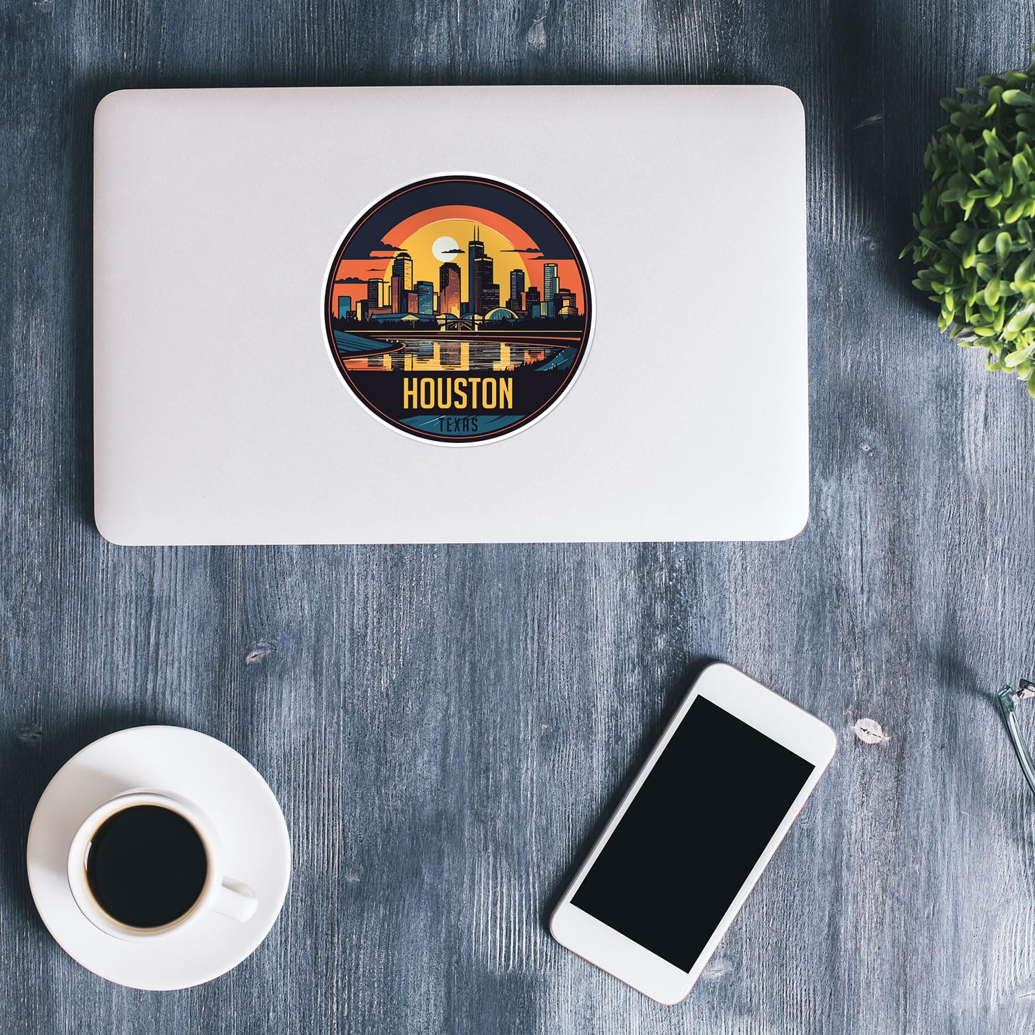 Houston City Sticker - Waterproof Vinyl Decal for Car Bumper, Laptop, Water Bottle, Wall, and Window, Size - 5'' Longer Side