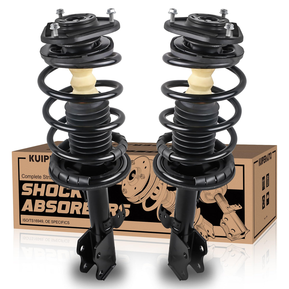 KUIPERAUTO 172357 172358 Complete Front Struts Coil Spring Assembly Compatible for 2004-2009 Toyota Prius Base / 2007-2009 Toyot