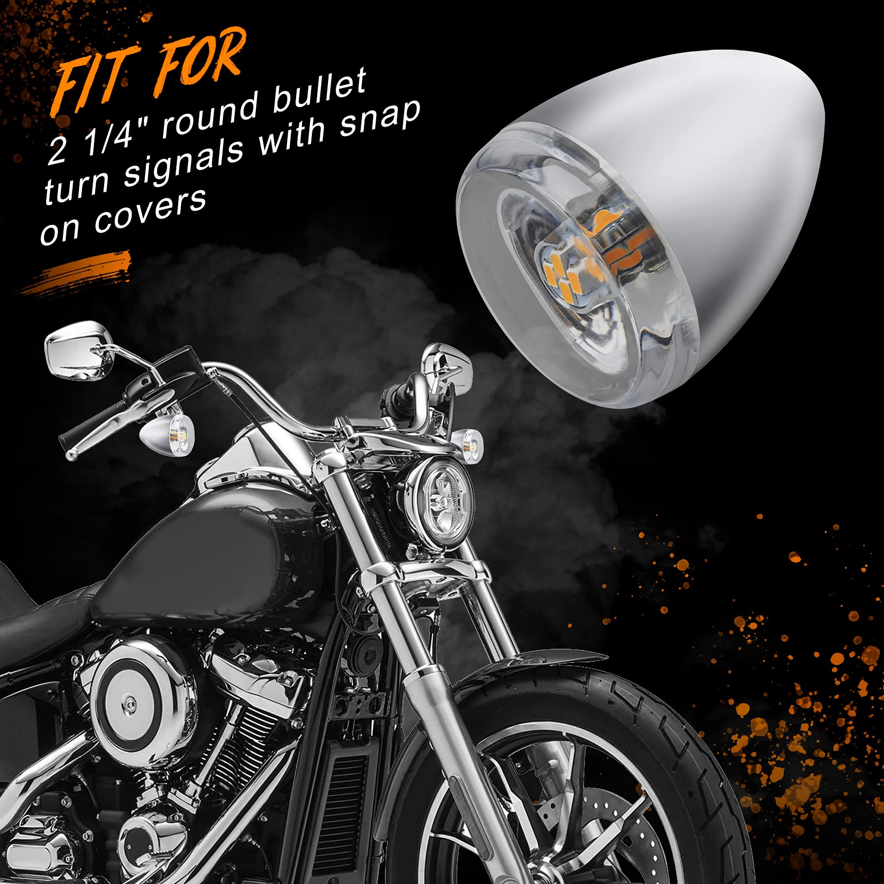 Quasco Clear Turn Signal Lens Cover For 2 Inch Bullet Blinkers Compatible With Harley Street Glide Special Softail Sportster Roa