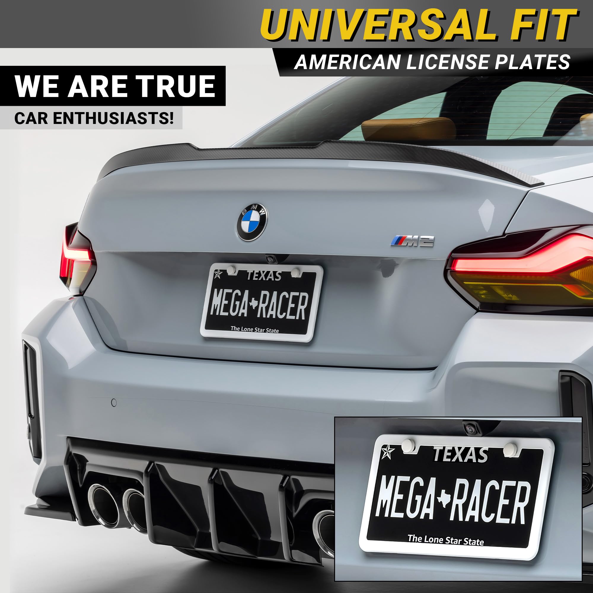 White License Plate Frame | Metal License Plate Holder | Plate Cover For Car Plate Frame | Slim License Plate Frames White | Lic