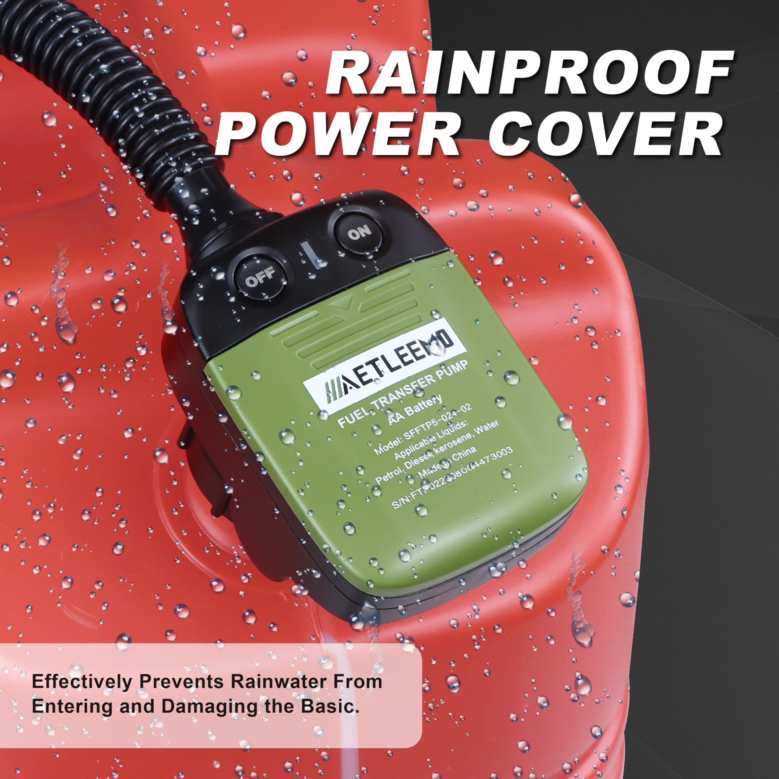 Aetleemo Automatic Fuel Transfer Pump With Auto-Stop Sensor(2.4 Gpm), Flexible Intake Hose Fits Most Irregular Gas Cans For Gaso