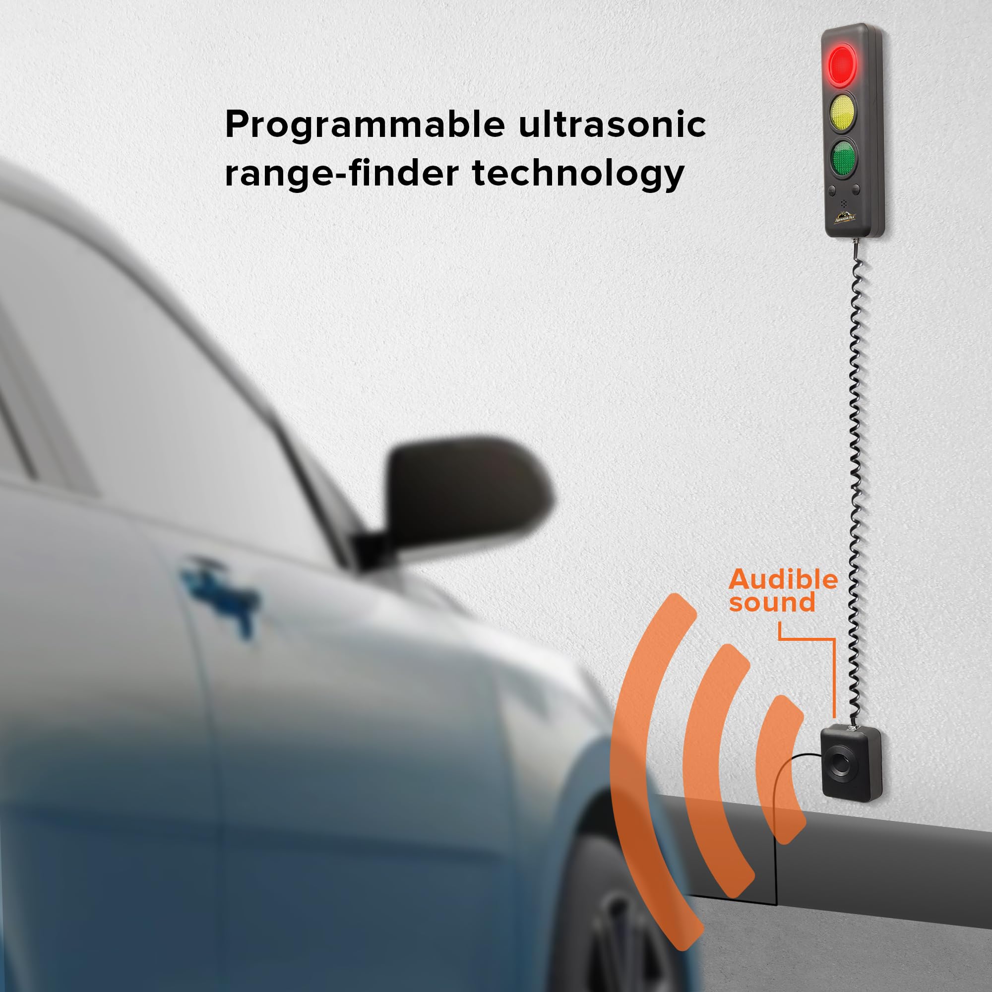 Armor All Advanced Garage Parking Aid with LED Light, Garage Parking Sensor with Color Changing Distance Indicator, Parking Sens