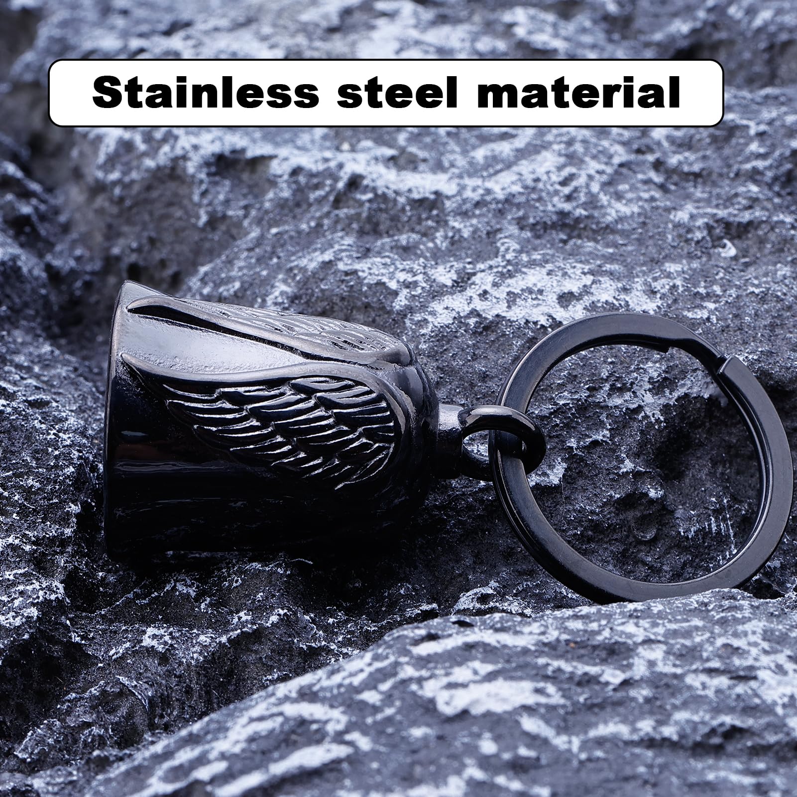 Felimai Motorcycle Bell - Motorcycle Bell Guardian Angel, Motorcycle The Evil Road Spirits Of The Road Will Be Trapped In The Bell (Black)