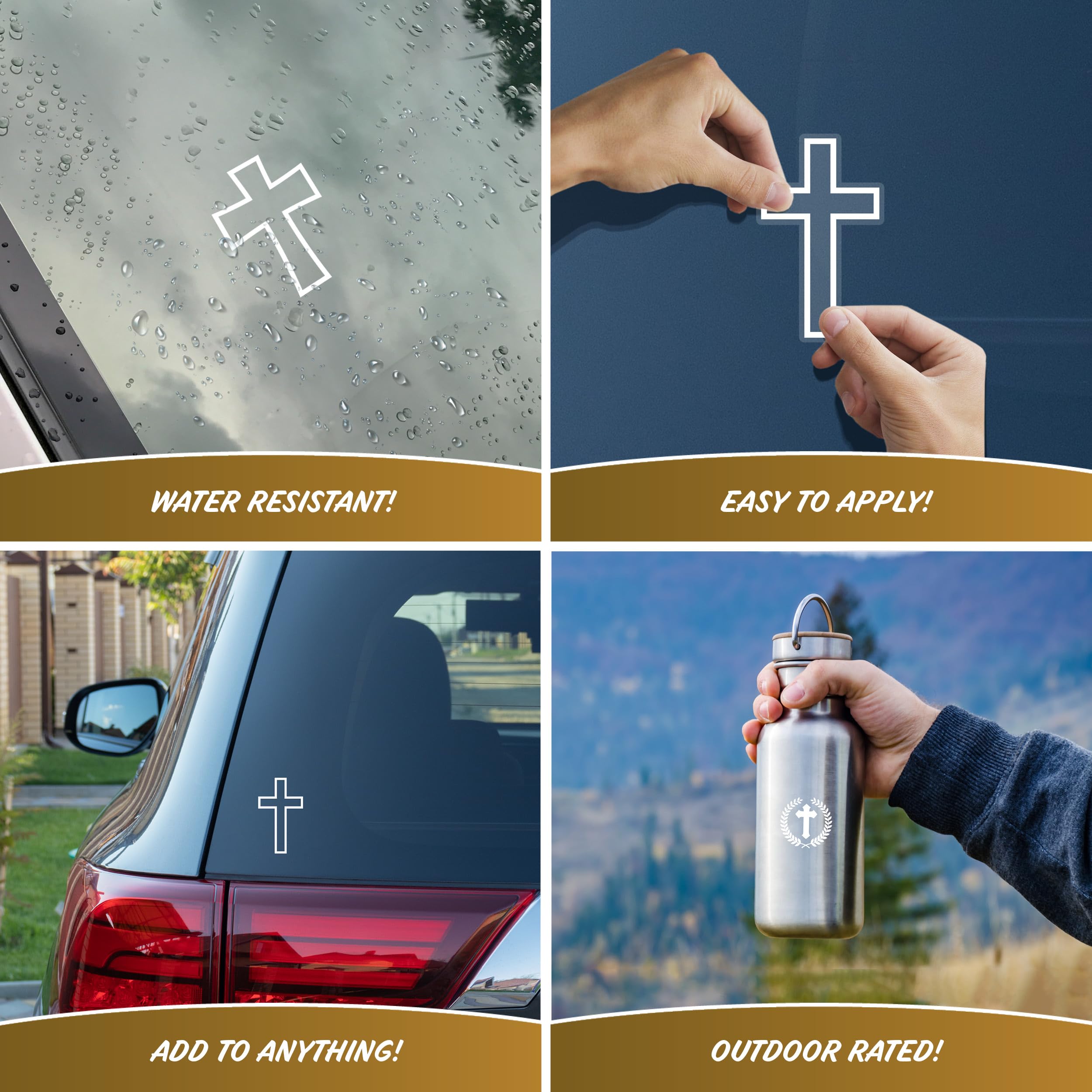 Decalcomania Christian Crosses Decals - Stickers For Car Or Truck Window- Cross Car Sticker And Christian Cross Stickers