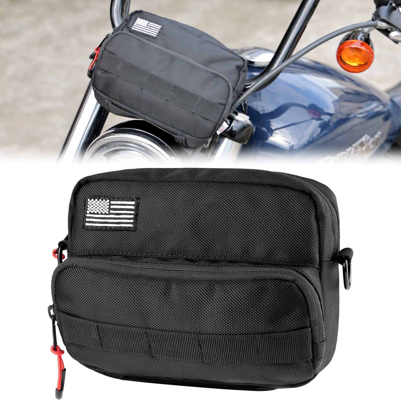 Kemimoto Motorcycle Bag, Motorcycle Handlebar Bag, Universal Handle Bar Bag, Tool Bag, Bicycle Bar Bag, Front Fork Storage Acces