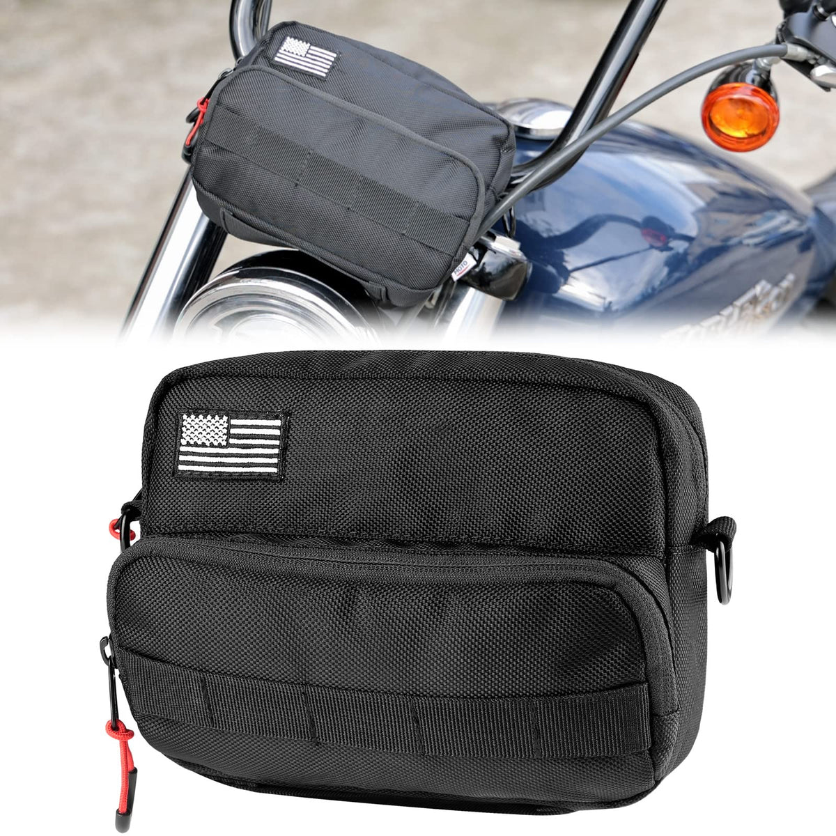 Kemimoto Motorcycle Bag, Motorcycle Handlebar Bag, Universal Handle Bar Bag, Tool Bag, Bicycle Bar Bag, Front Fork Storage Acces