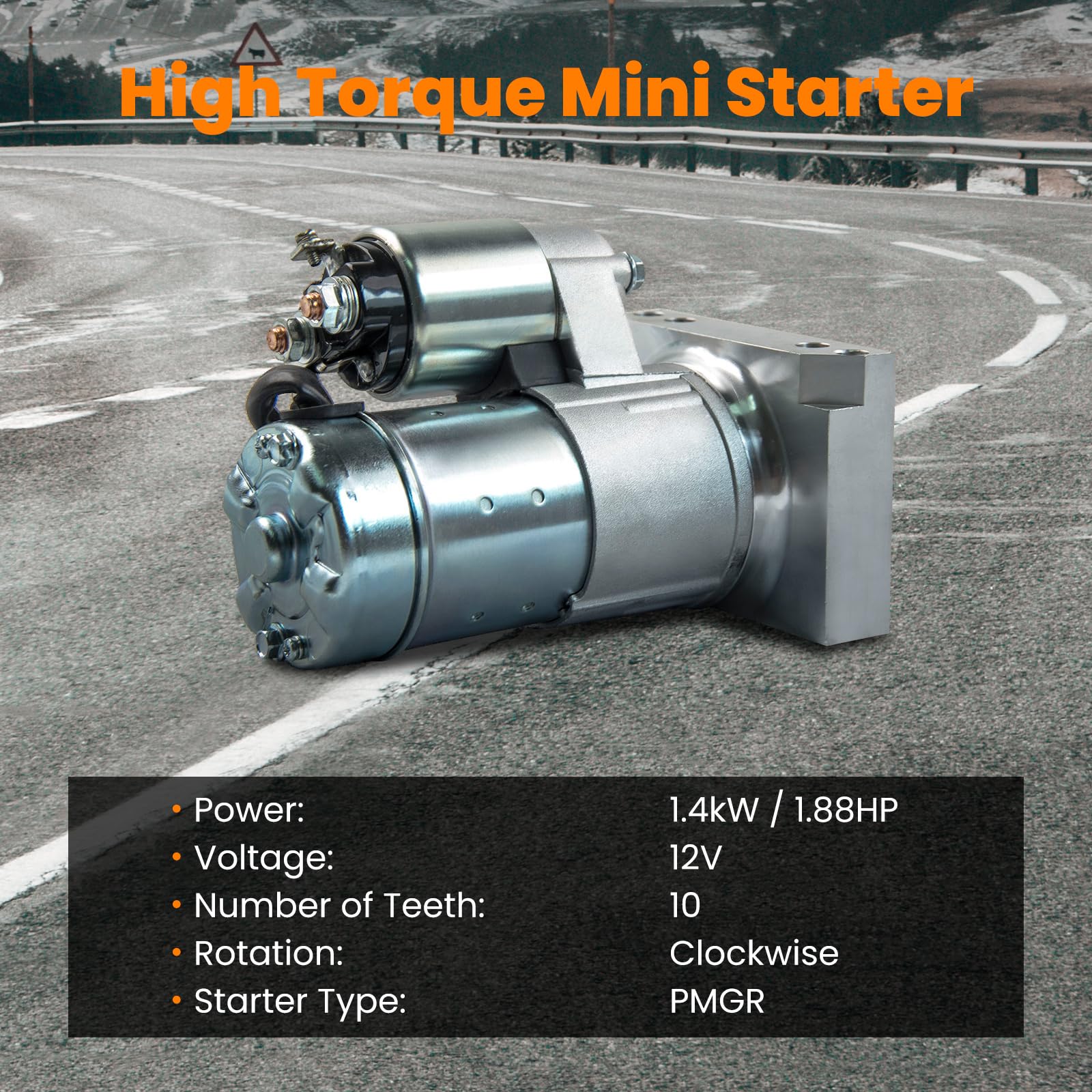 maXpeedingrods High Torque Mini Starter 19695 for Chevy SBC BBC 262 305 307 327 350 454 with 153 168 Tooth Flywheel 1.4kW / 1.88