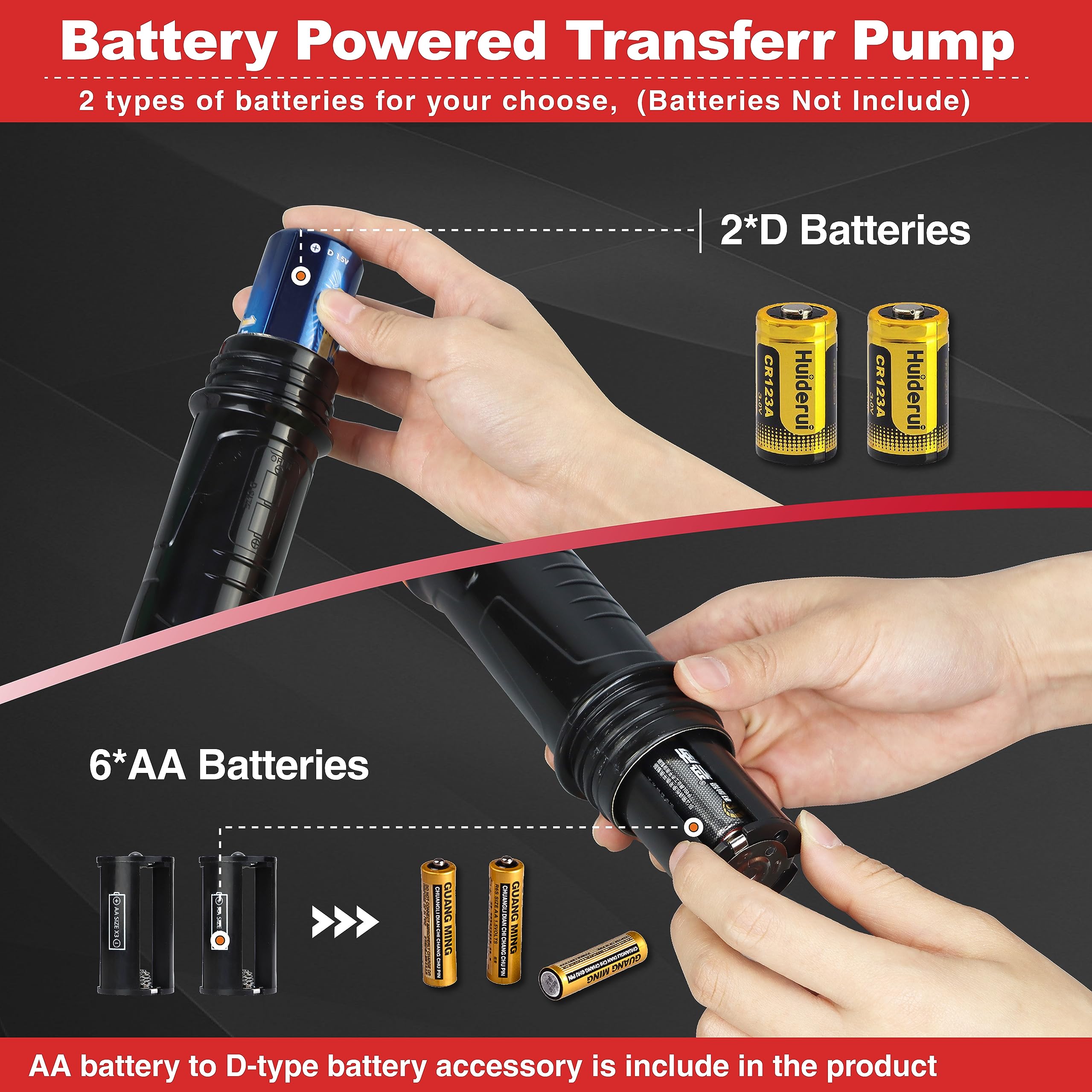 Portable Transfer Pump Battery Operated Electric Siphon Pump for Gas Fuel Diesel Transfer 3.5GPM Flow Oil Extractor - Ideal Gaso