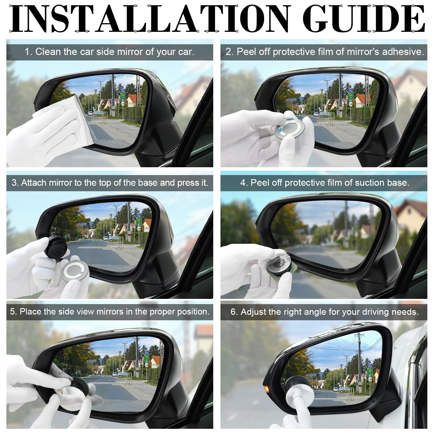 Livtee Blind Spot Car Mirror, 2'' Round Hd Glass Frameless Convex Side Mirror Blindspot, Reusable 360 Wide Angle Rear View Car M