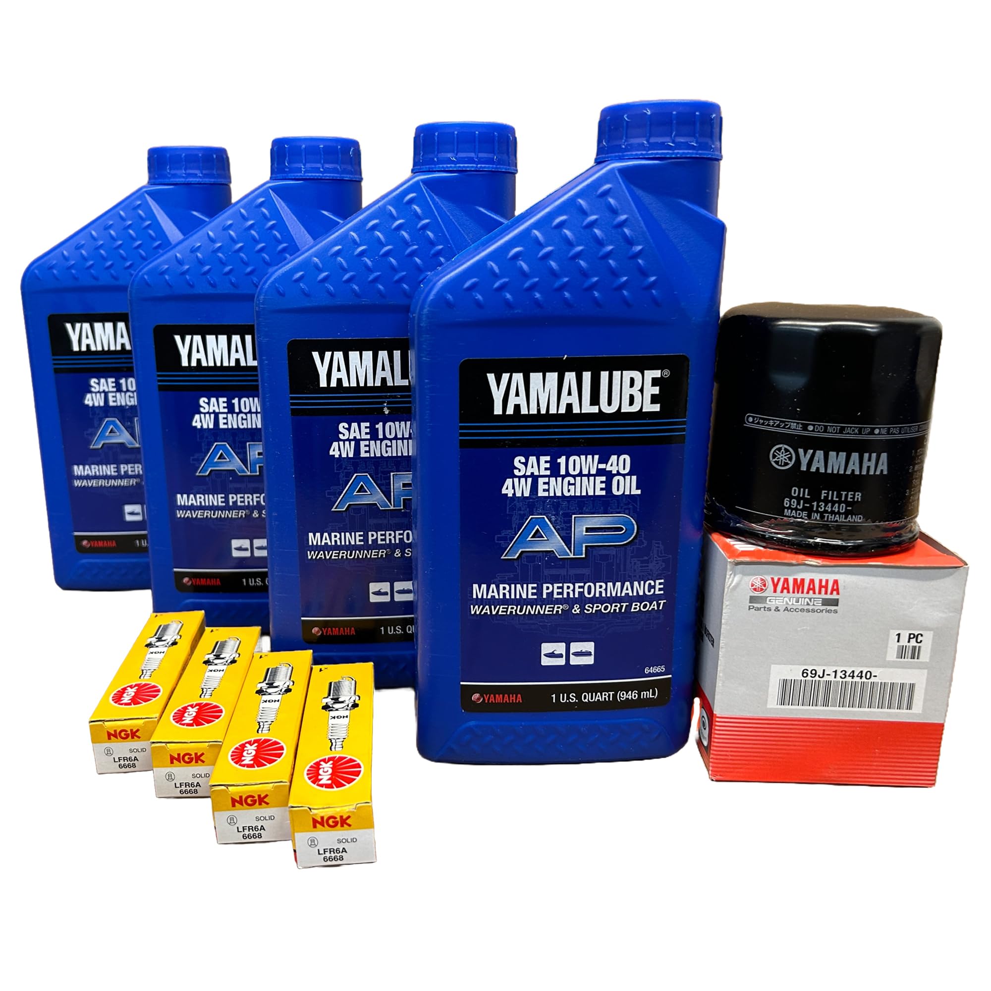 YAMAHA 1.8L HO SHO Oil Change Kit w/Filter FX-HO VXR VXS FZ-SHO FZR FZS 69J-13440-03-00 NGK Spark Plugs Maintenance Kit
