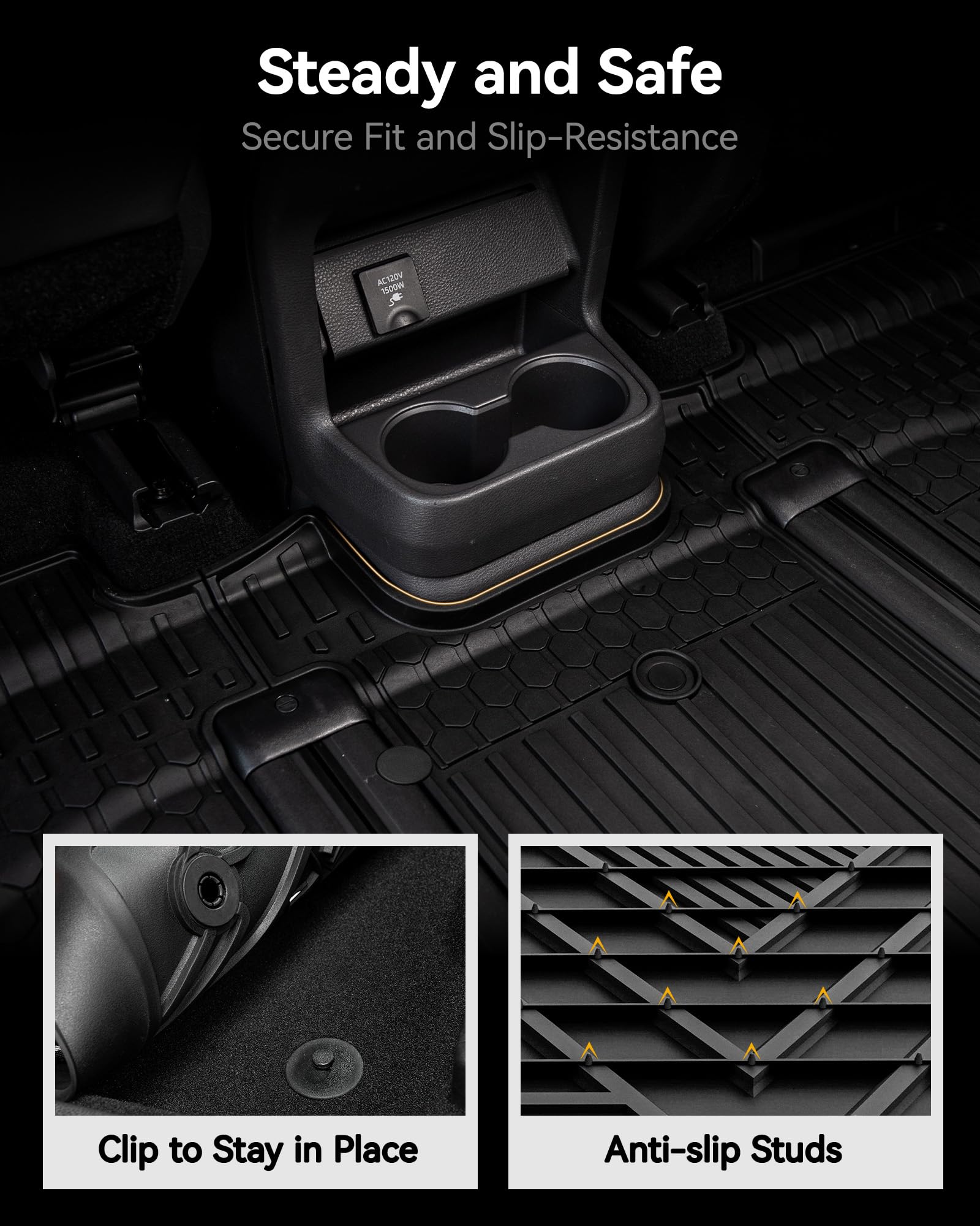 3W Cargo Liner Fit 2021-2024 2025 Toyota Sienna, Tpe All Weather Custom Fit Trunk Mat For Toyota Sienna, Cargo Mat, Black