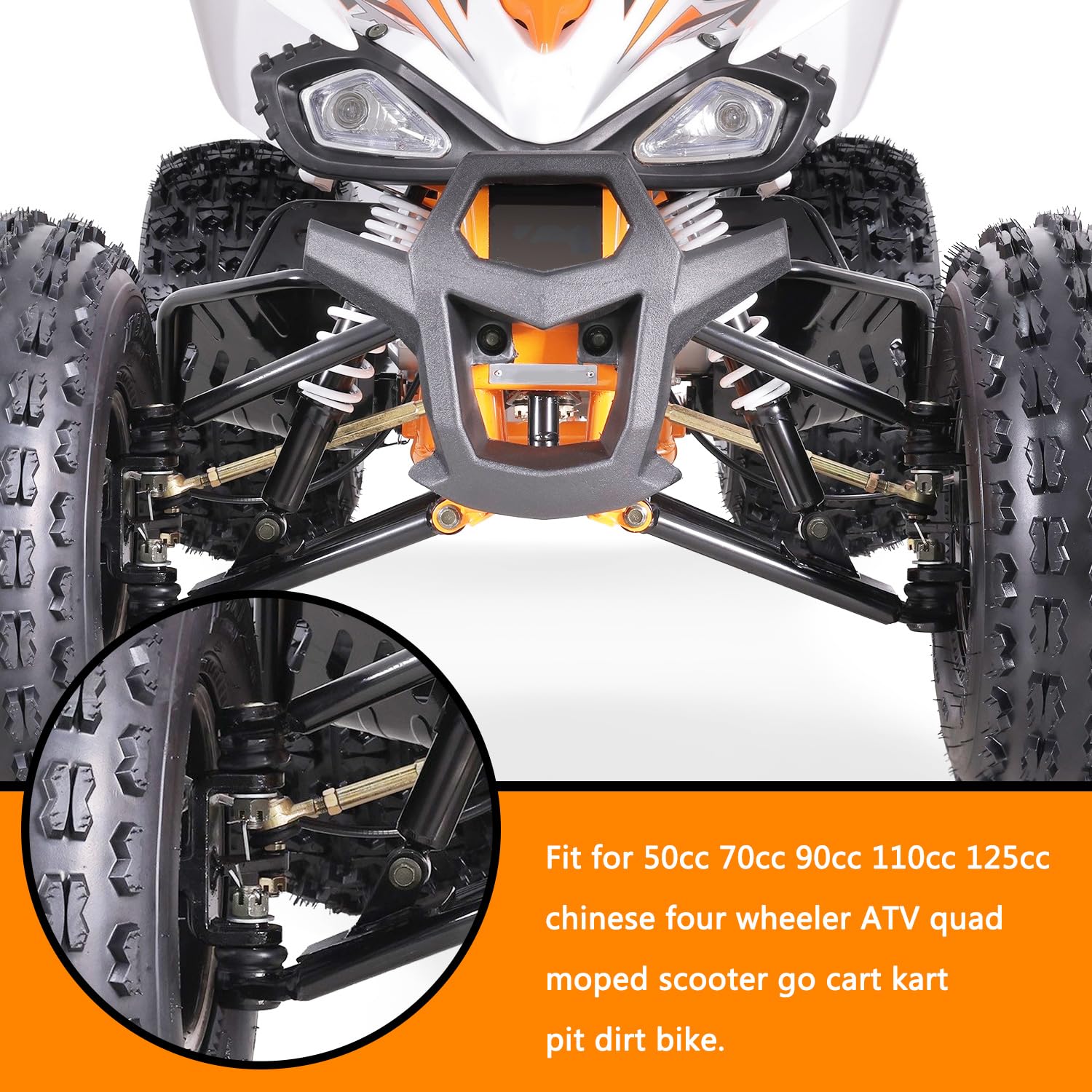 HOLATO 10-10mm Left Right Tie Rod Ball Joint for 50cc 70cc 90cc 110cc 125cc Tao Tao ATK 125 Coolster Baja Kazuma Roketa 4 Wheele