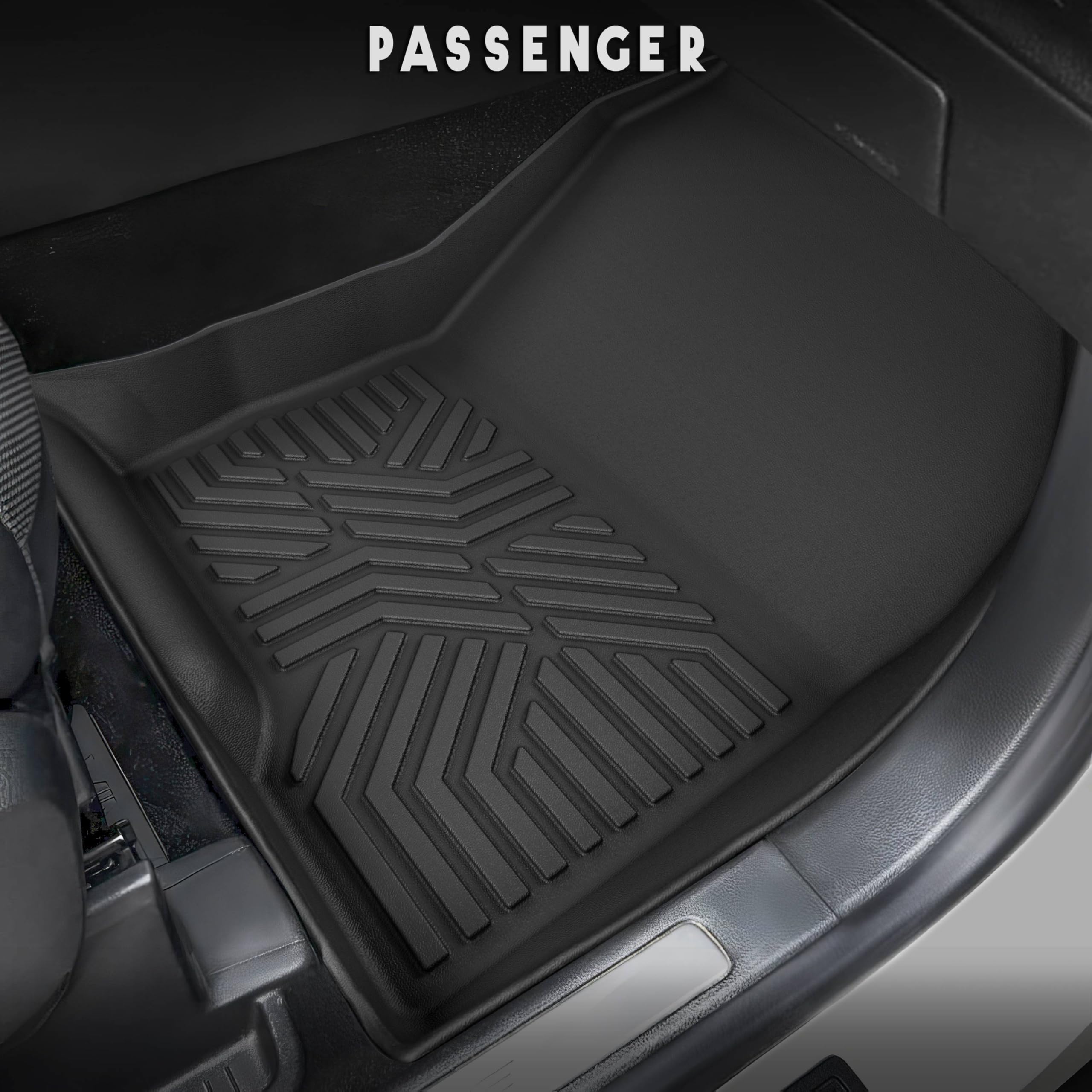 Karpal Floor Mats Cargo Mat Fit For 2015-2024 Ford Edge, Front & 2Nd Row & Cargo Liners, Tpe Material All Weather Protection Car