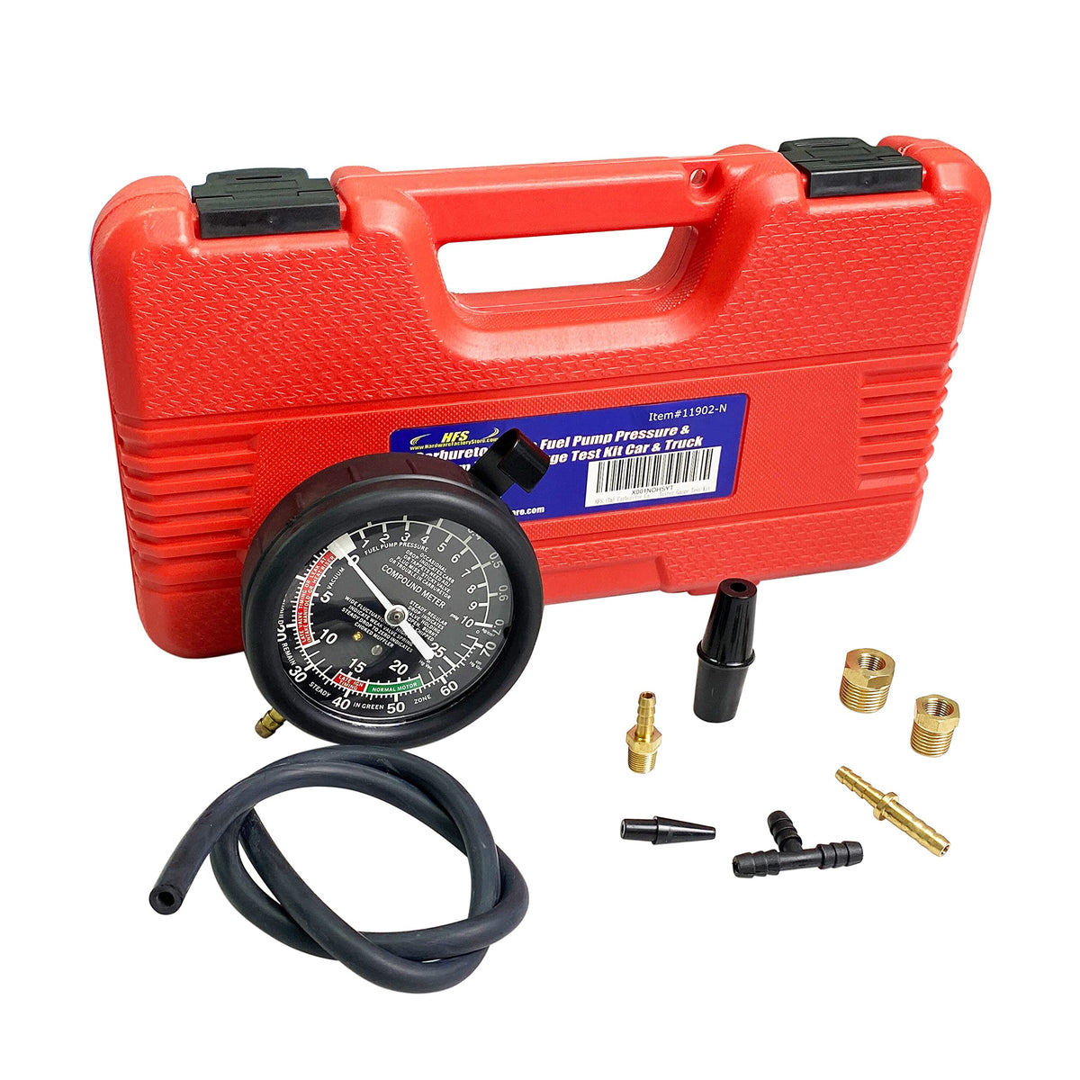 Hfs (R) Carburetor Carb Valve Fuel Pump Pressure & Vacuum Tester Gauge Test Kit