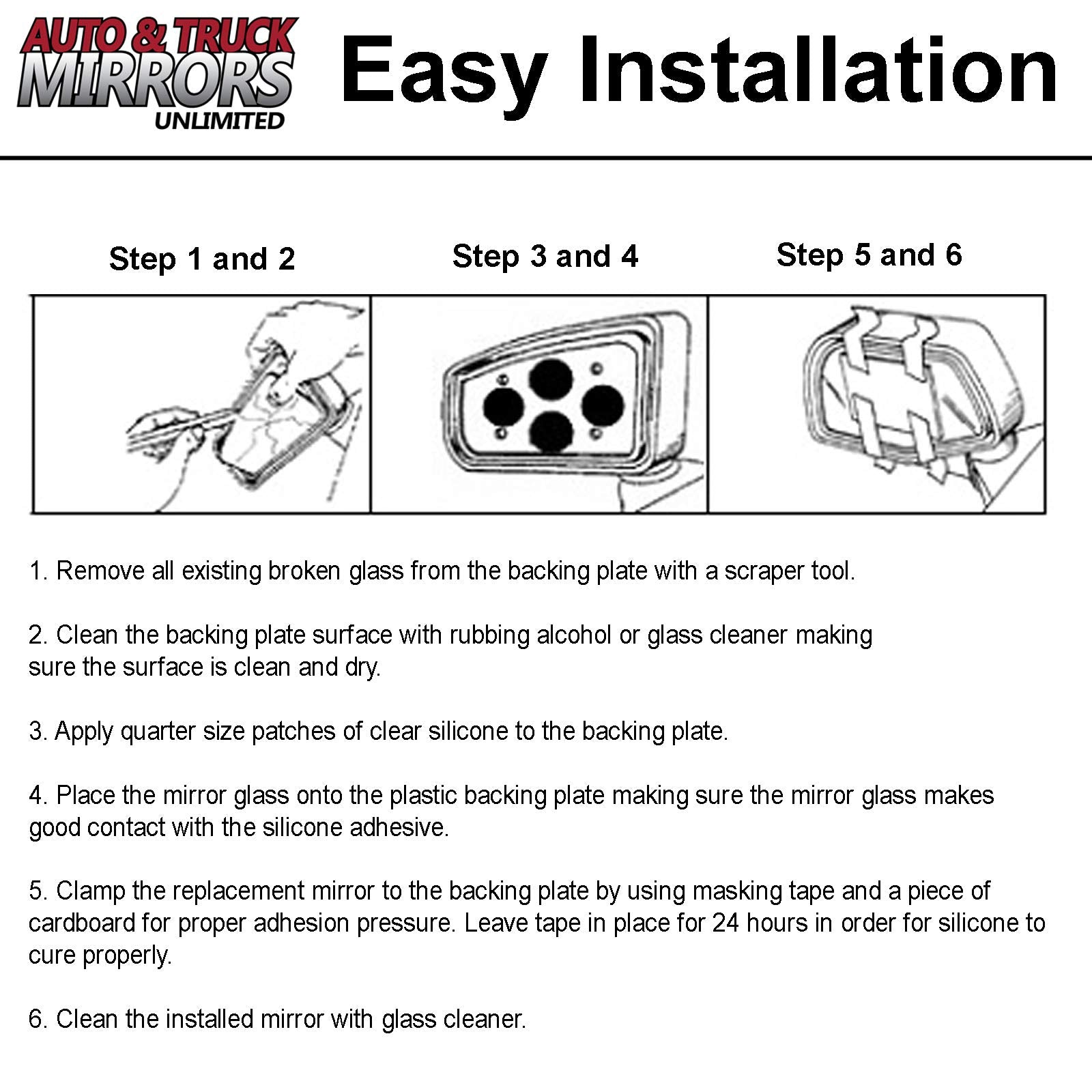 Mirror Glass Replacement + Silicone Adhesive For 2010-2015 Hyundai Tucson Passenger Side (2010 2011 2012 2013 2014 2015 10 11 12 13 14 15)